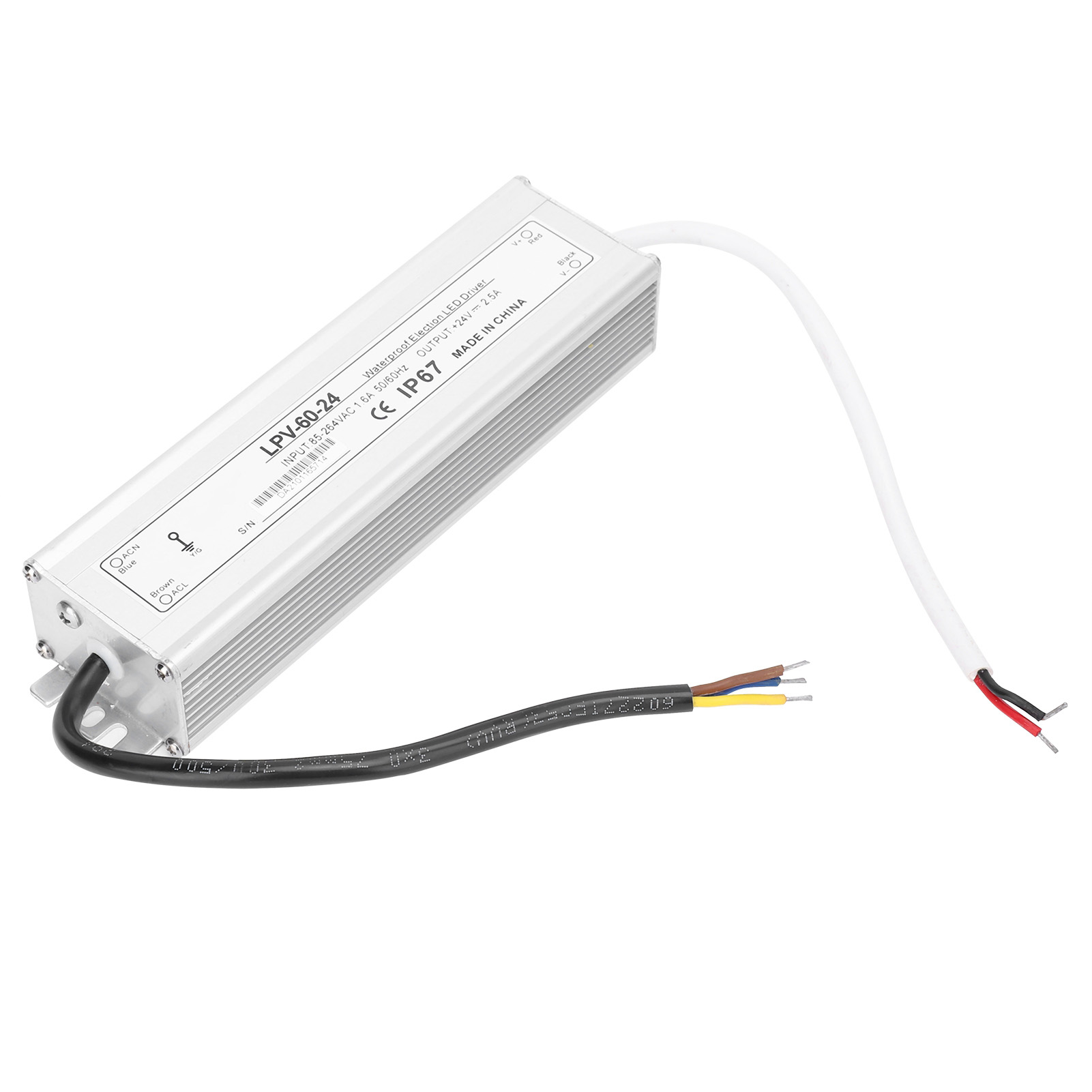Alimentation Étanche Berm, Transformateur De Commande En Alliage D'Aluminium, 24 V Cc, 60 W, Lpv-60-24