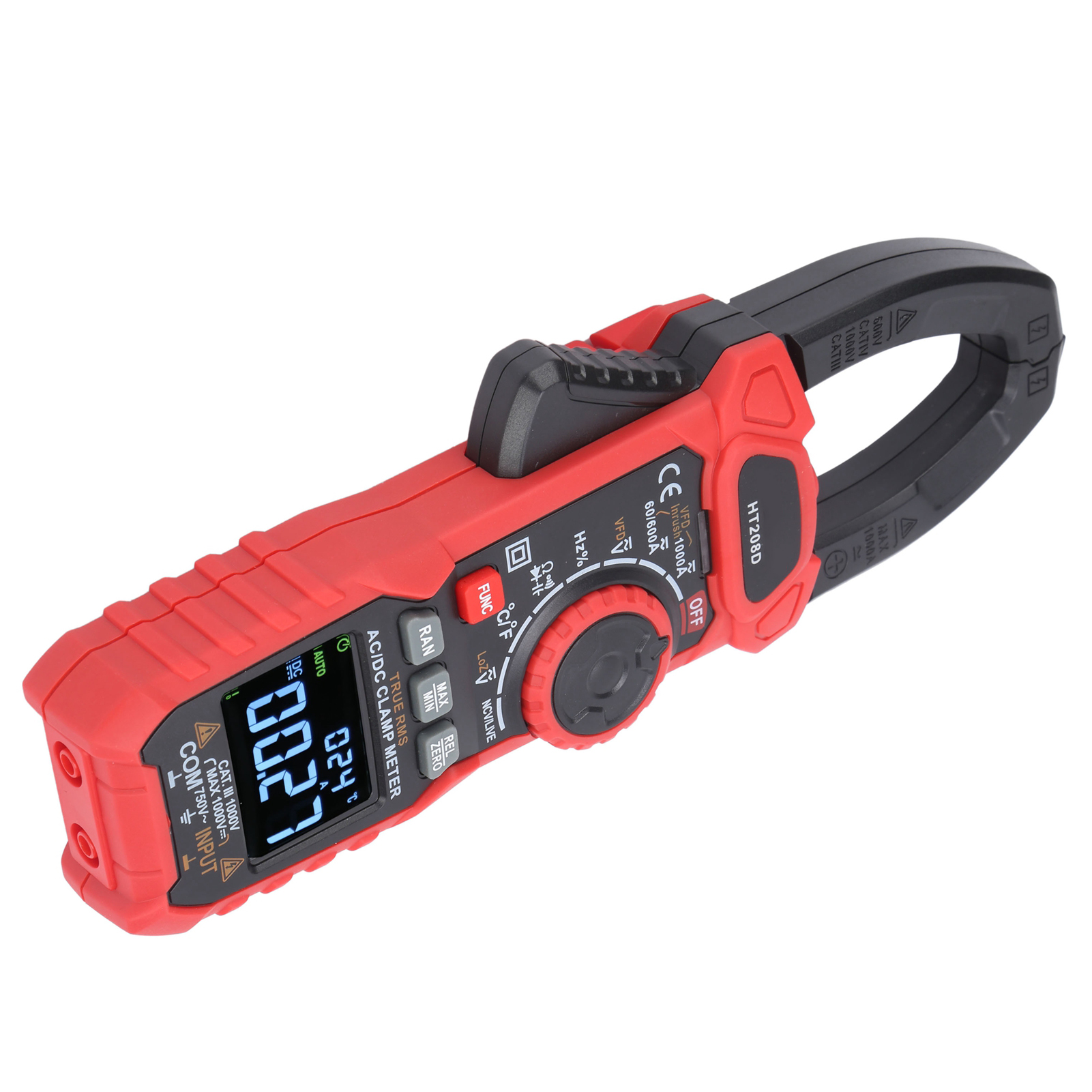 Ht208d Pince Ampèremétrique Numérique Multifonction Ac/dc 6000 Points Pour Usage Domestique Et Extérieur