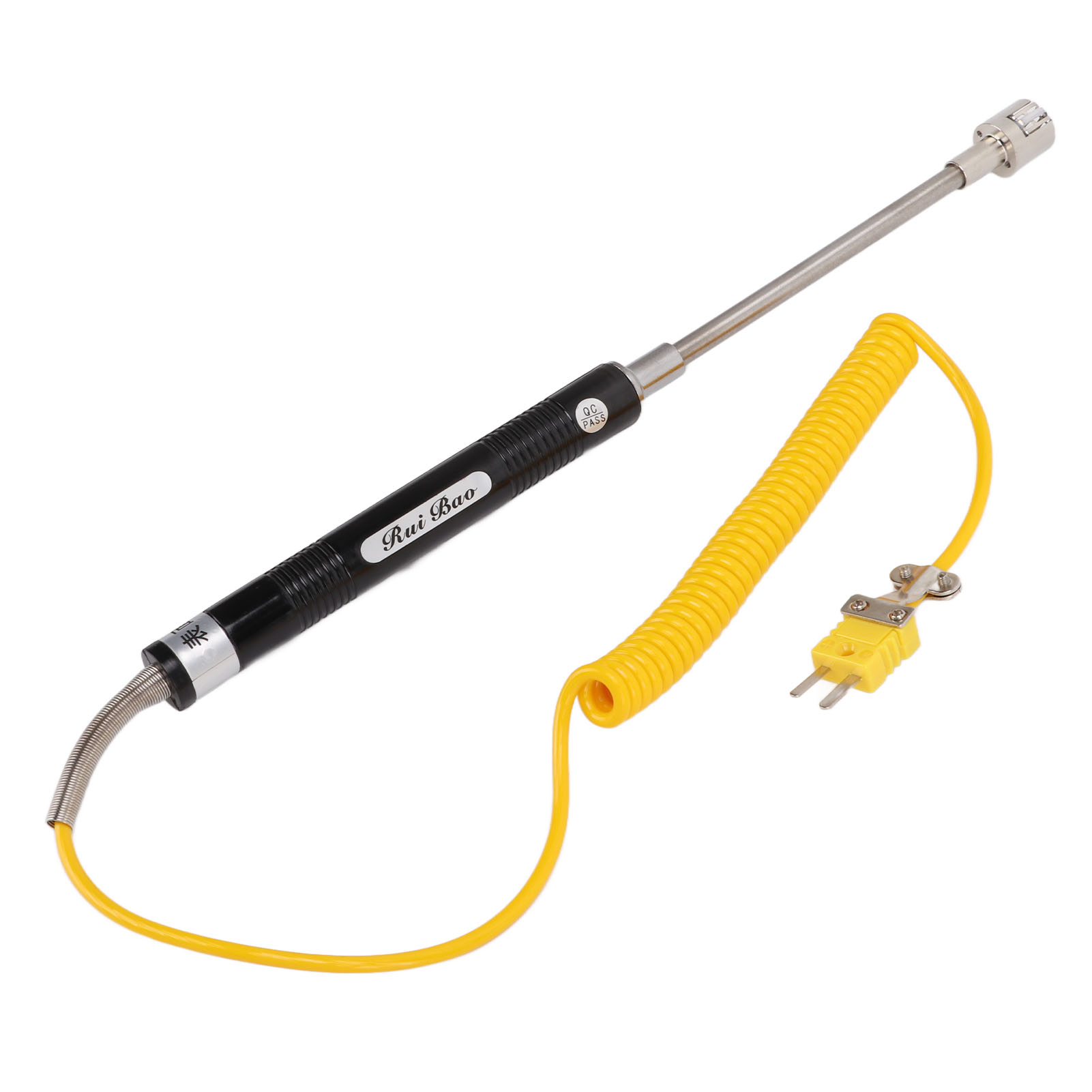 Thermocouple De Type K En Acier Résistant À La Chaleur Avec Poignée Isolée. Haute Précision Et Réponse Rapide Pour Les Tests De Température. Thermocouple De Surface À Tige Droite.