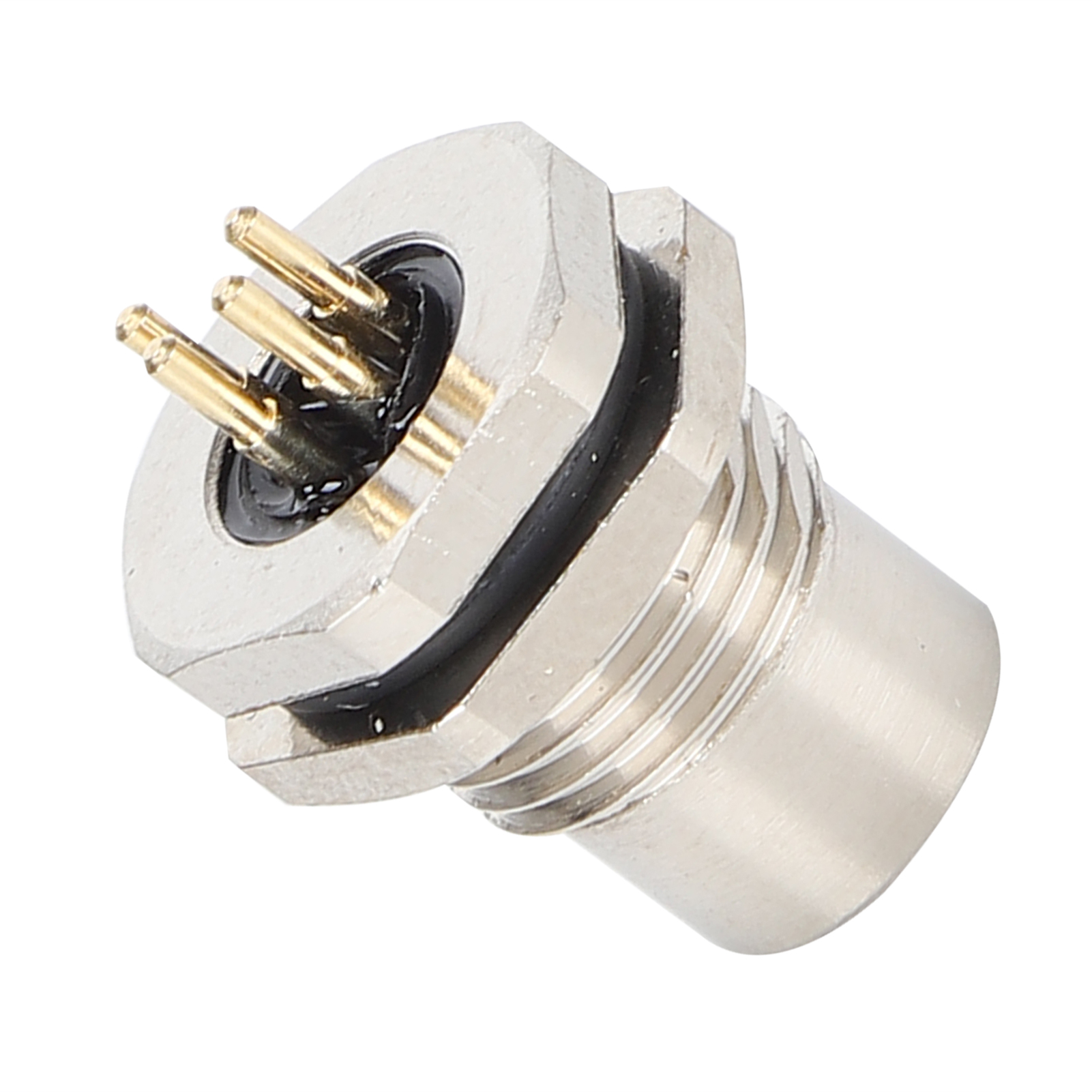 Connecteur M8-f3-s4 À 4 Broches M8, Étanche Ip67, Montage Sur Carte, Boîtier En Laiton Nickelé