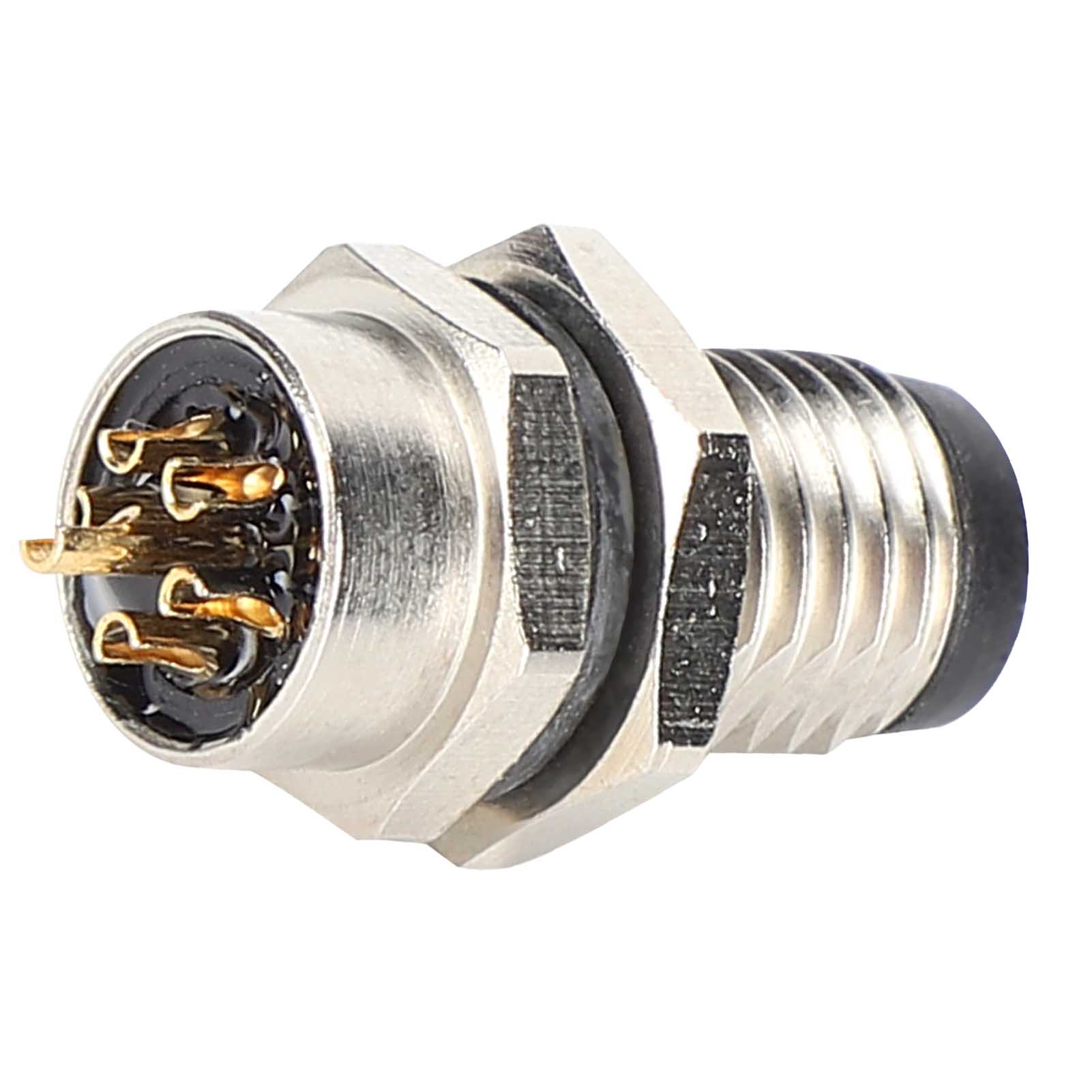 Connecteur Mâle M8 Aviation 6 Broches, Étanche Ip67, Boîtier En Laiton Nickelé.