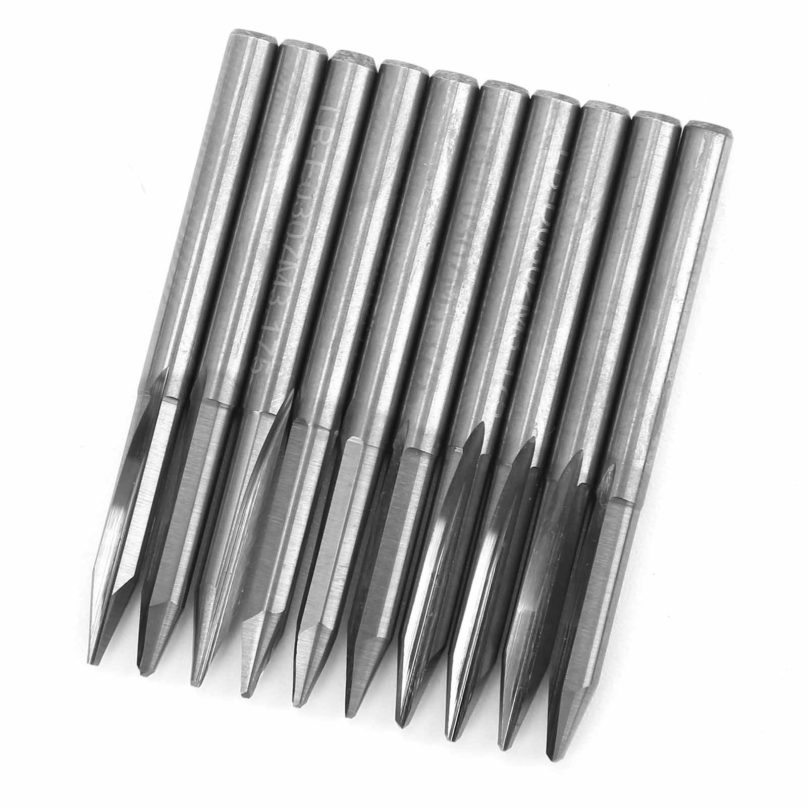 Lot De 10 Fraises À Défoncer De 3,175 Mm En Acier Tungstène Pour La Sculpture Et La Gravure Sur Bois, Angle De 30° X 0,5 Mm