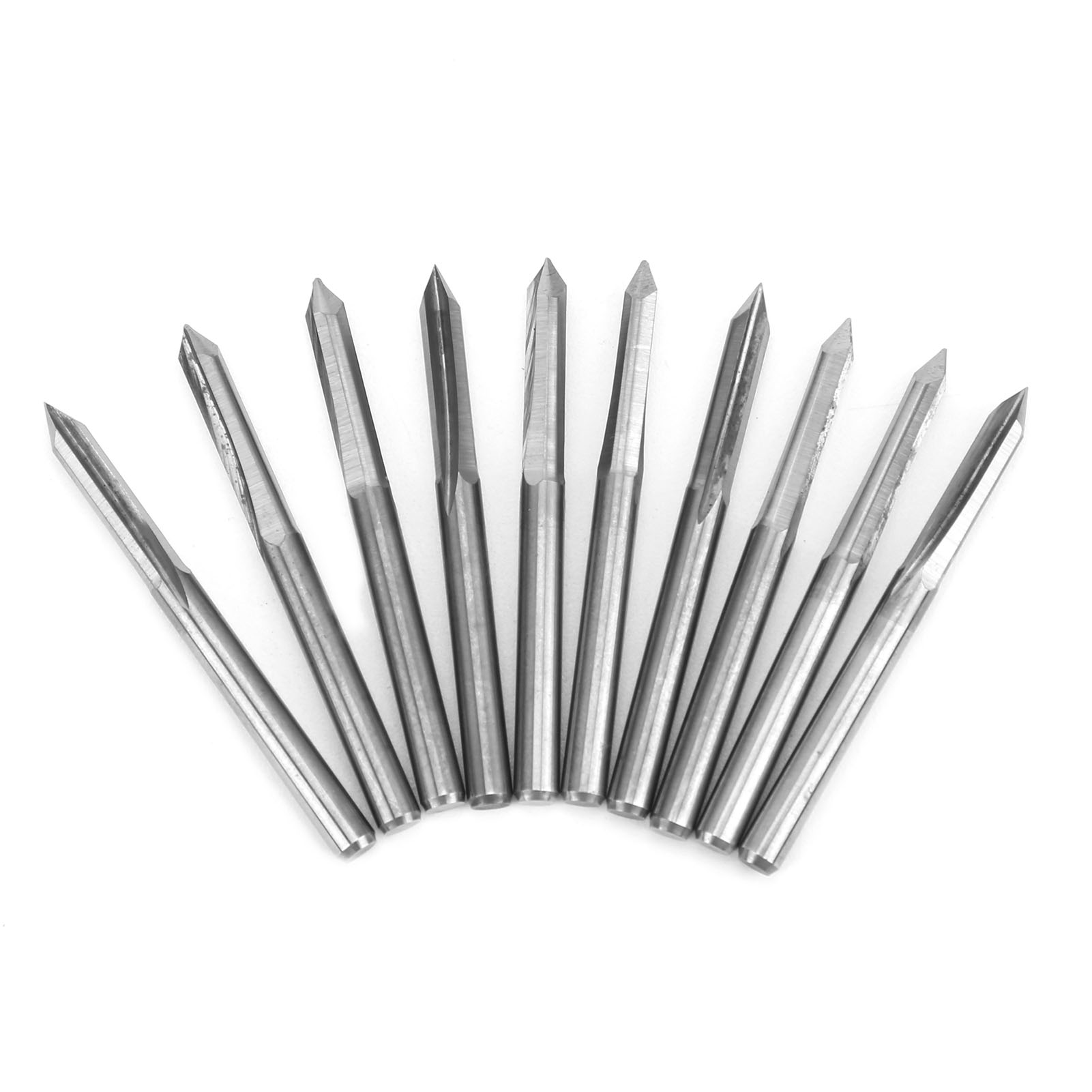 10 Fraises À Bois Cnc En Acier Tungstène De 3,175 Mm, Pour Gravure Et Fraisage, Angle De 60° X 0,2 Mm