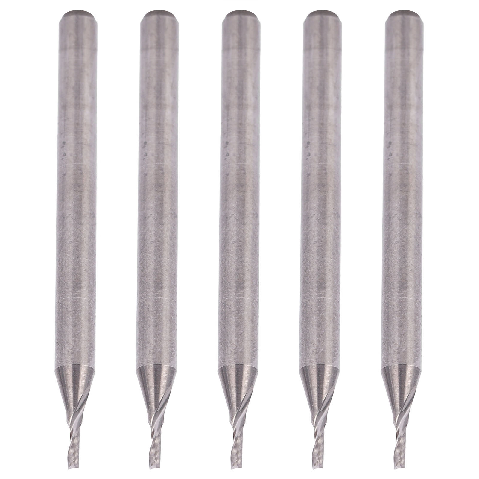 Lot De 5 Fraises À Spirale En Acier Tungstène Pour Le Travail Du Bois Et Le Fraisage Cnc, 3,175 X 1 X 3 Mm