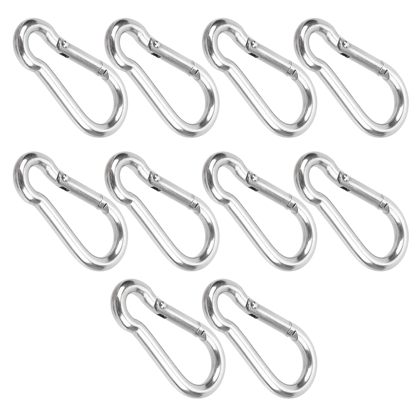 Lot De 10 Mousquetons À Ressort En Acier Inoxydable Pour Cordes De Sécurité, Accessoires De Suspension.