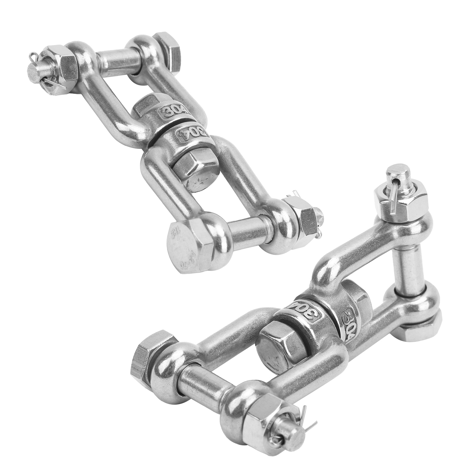 Lot De 2 Manilles Pivotantes D'Ancrage En Acier Inoxydable 304 Avec Anneau De Sécurité M10