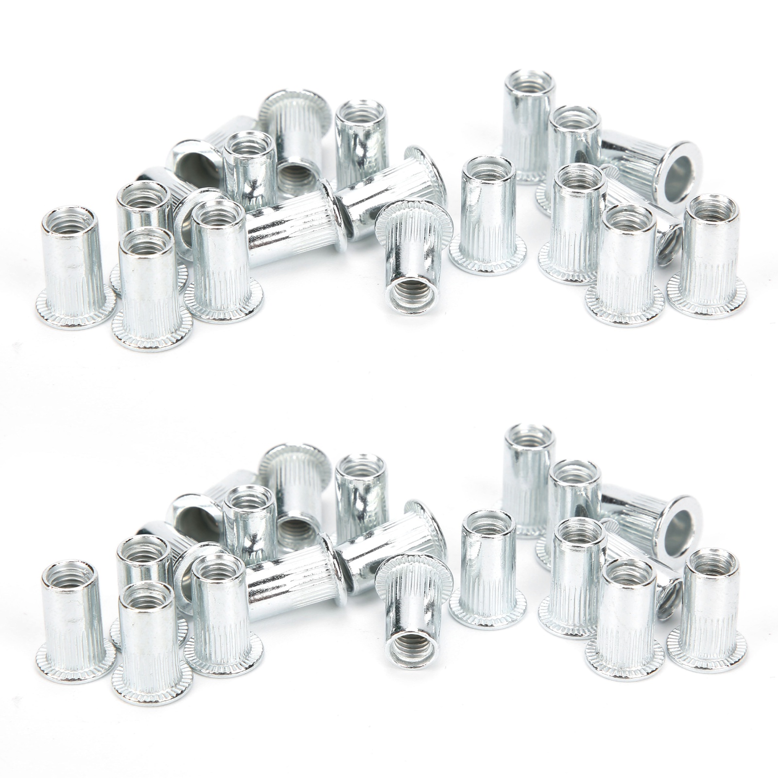 Kit De 40 Écrous À Riveter Creux À Tête Plate En Alliage D'Aluminium, Outils De Fixation M5x20