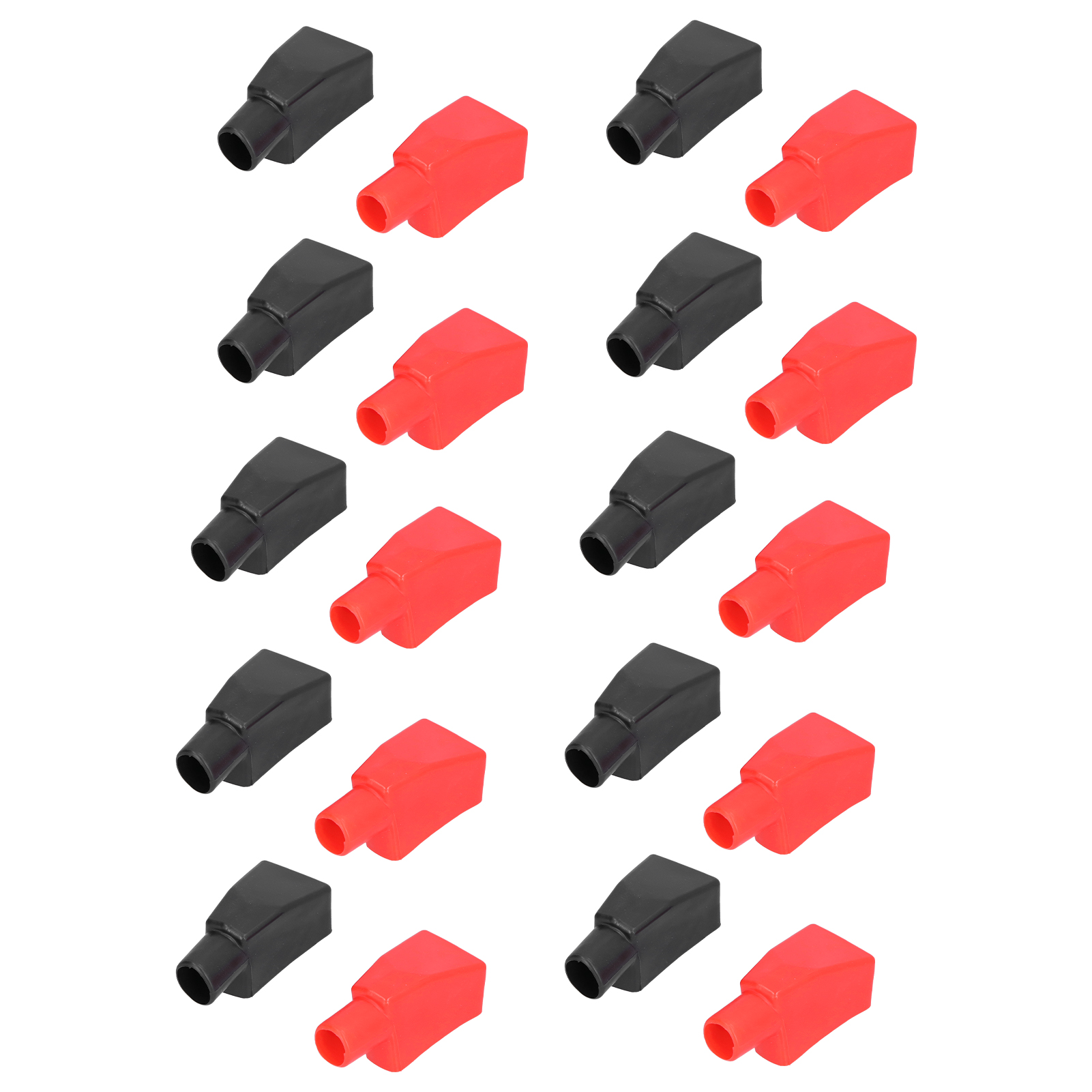 Lot De 10 Manchons De Protection Flexibles En Caoutchouc Pour Bornes De Batterie (rouge Et Noir), Style Borne Supérieure.
