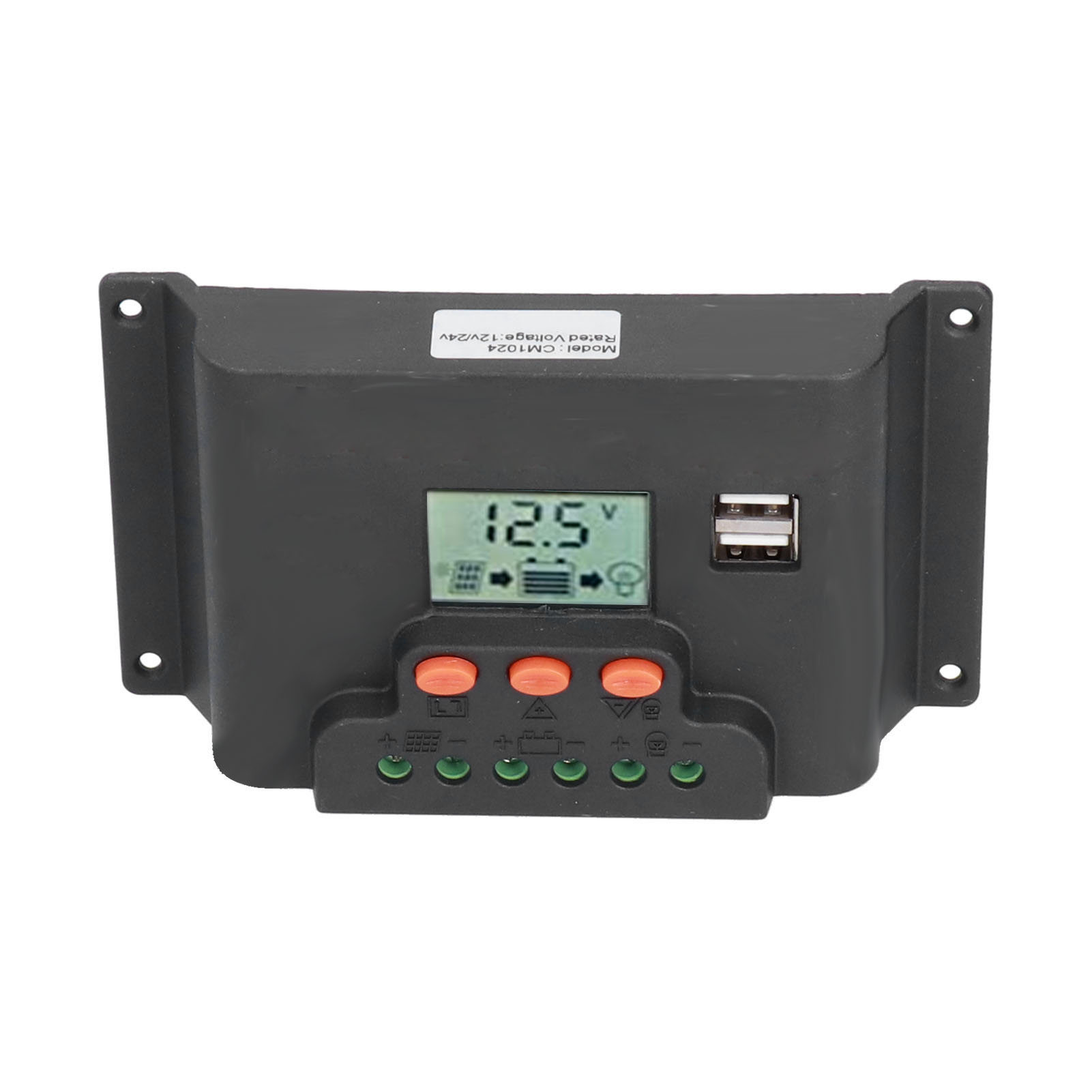 Contrôleur Solaire Lcd 12/24 V, Double Port Usb Automatique, Pwm Réglable, Pour Applications Industrielles, 10 A