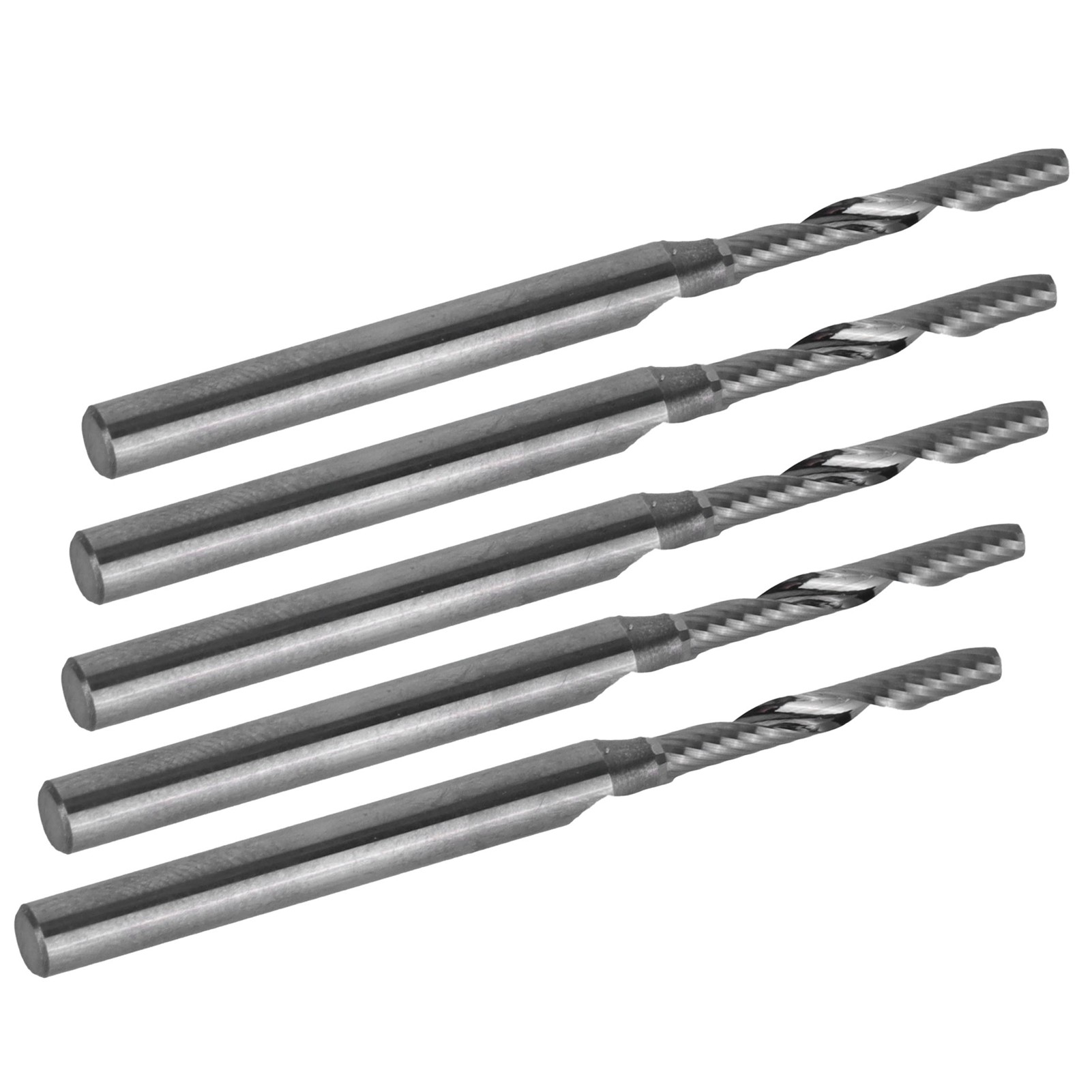 5 Fraises À Spirale En Acier Tungstène 3,175 X 2 X 15 Mm Pour Fraiseuse Cnc