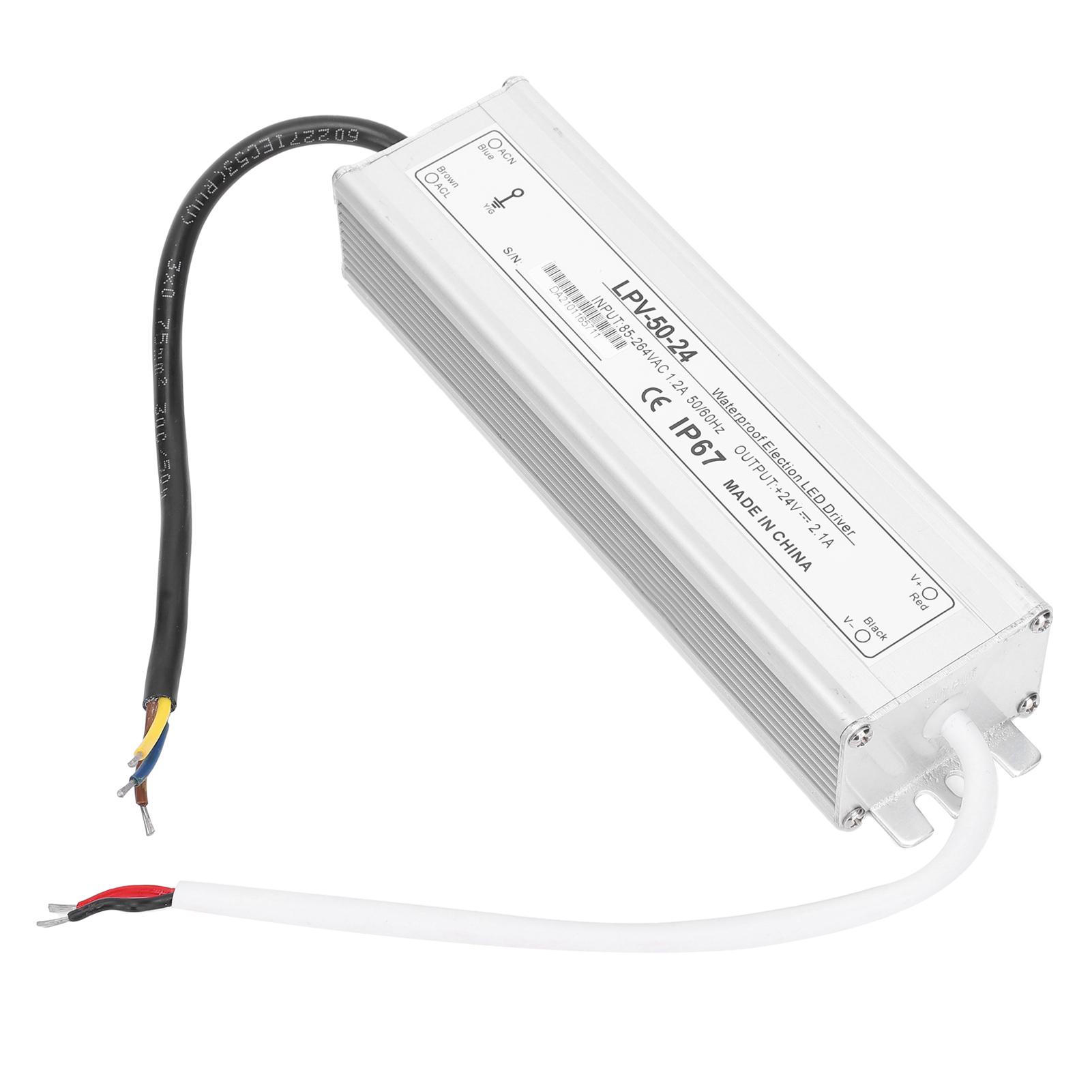 Alimentation Étanche Berm, Transformateur De Commande En Alliage D'Aluminium, 24 V Cc, 50 W, Lpv-50-24