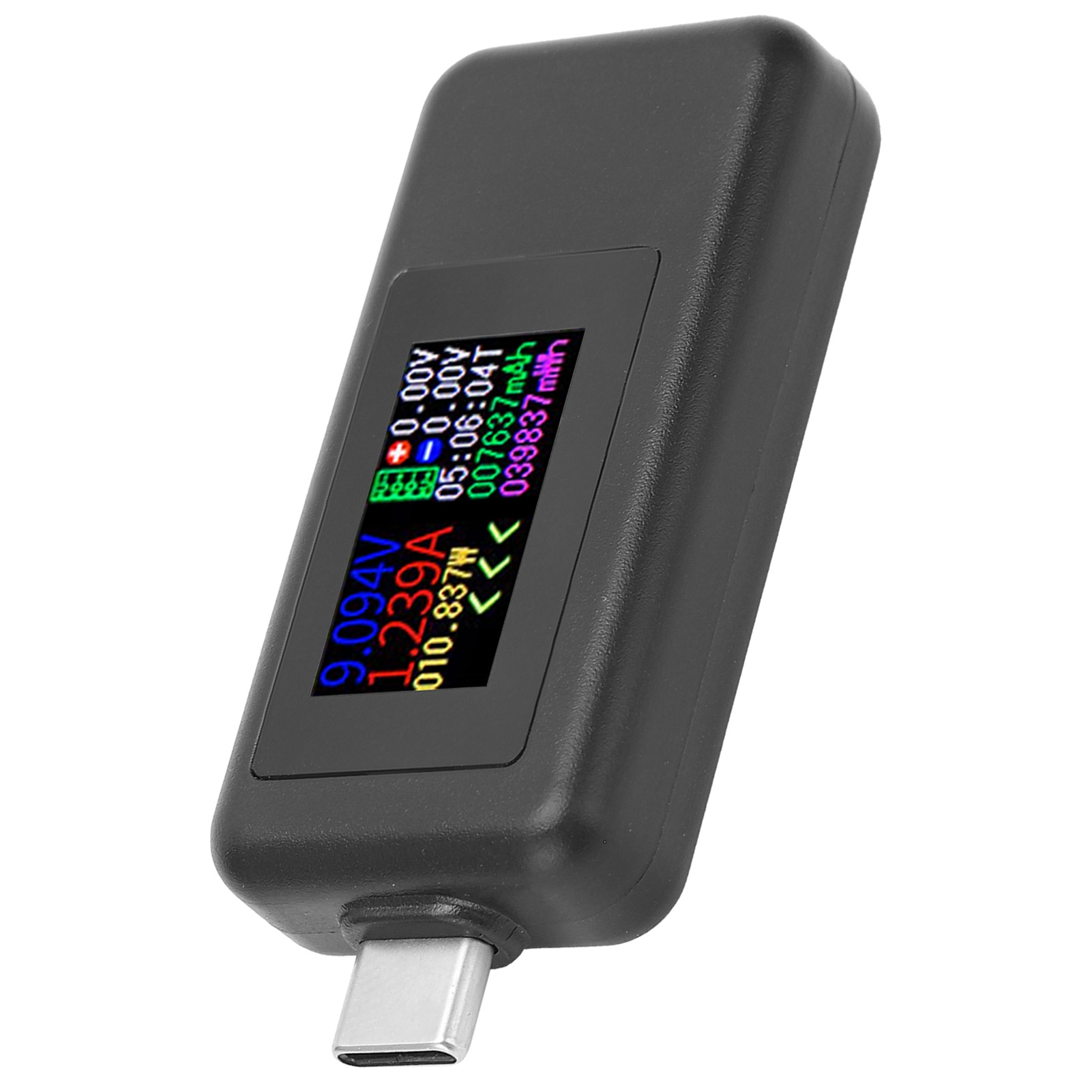 Testeur De Puissance Usb-c 2 En 1 : Voltmètre, Ampèremètre, Écran Couleur, Dc 4-30 V