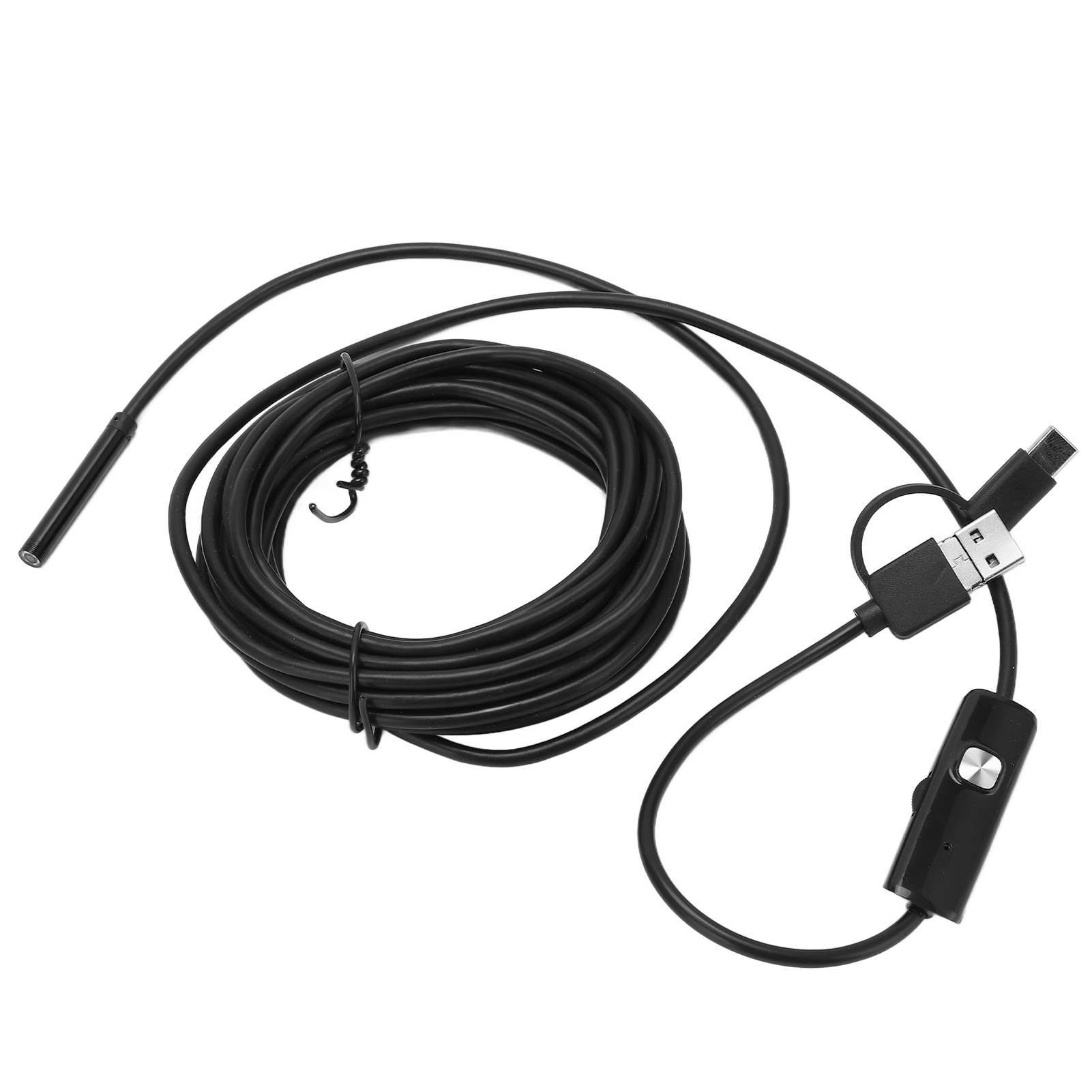 An100-5.5 Endoscope 3 En 1 À Fil Flexible De 5,5 Mm Pour Téléphone Android, Boroscope, Inspection De Pipelines Et Automobiles, 2 M