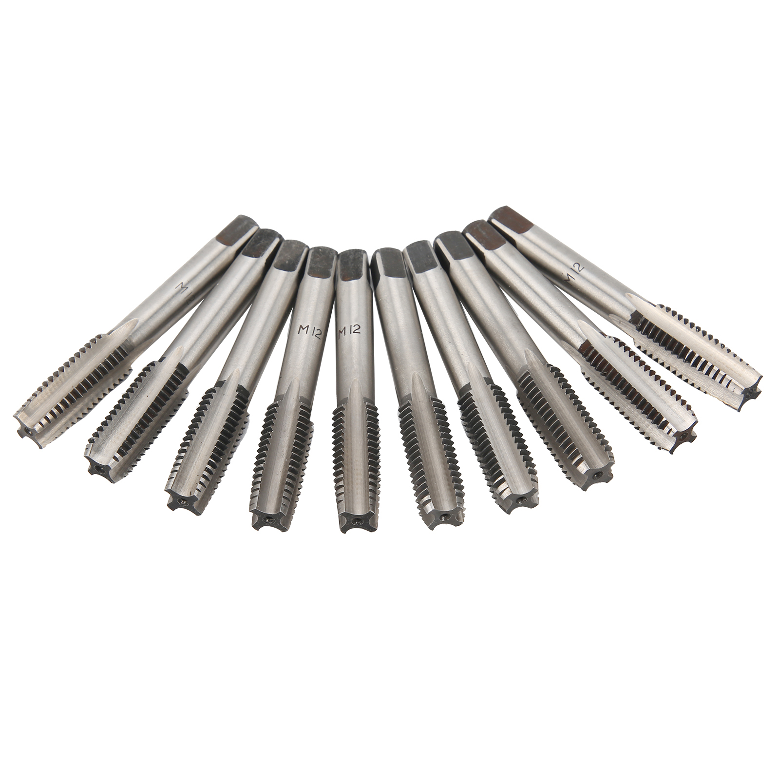 Jeu De Tarauds Coniques Et De Tarauds Métriques M12 En Acier Au Carbone À Goujures Droites, Outil De Taraudage Manuel