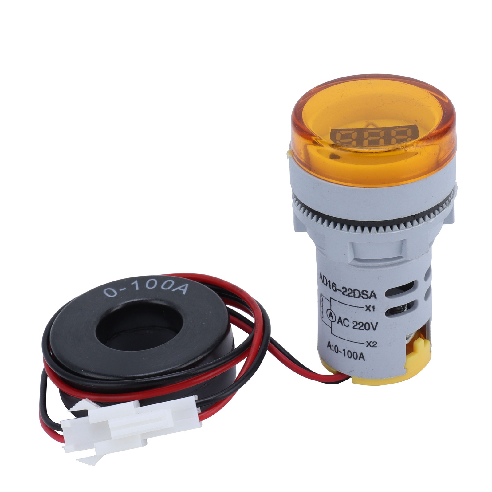 Ampèremètre Numérique Rond Et Précis, Indicateur Lumineux De Signal, 220 V Ca, Ad16-22dsay Jaune