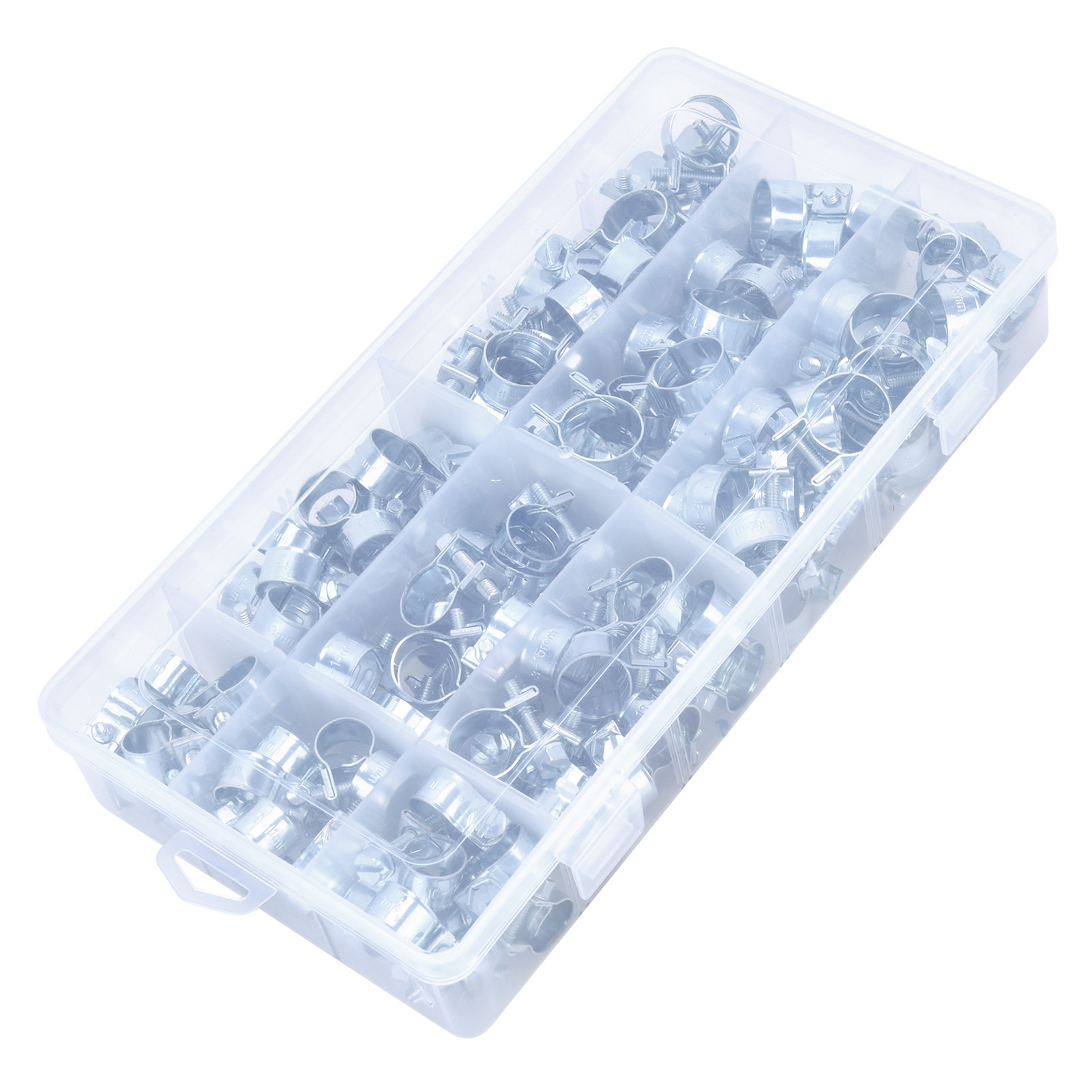 Kit D'Assortiment De 135 Mini Colliers De Serrage Pour Tuyau D'Arrosage En Acier Au Carbone De 8 À 18 Mm.
