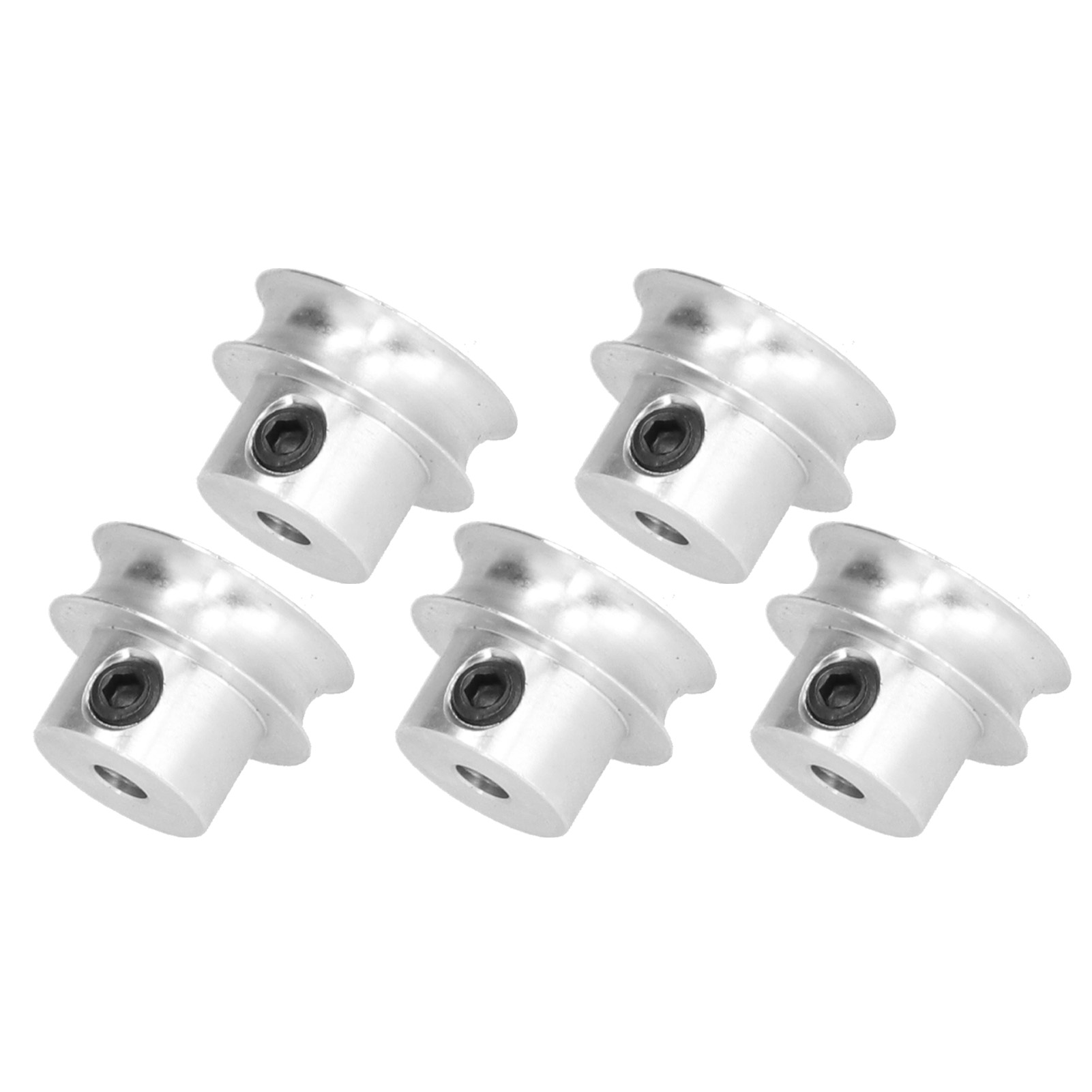Lot De 5 Poulies Rondes À Vis, Poulies Robustes En Forme De V Avec Trou De 16 Mm De Diamètre Pour Transmission Par Courroie Ronde (5401000600016 Ouverture De 6 Mm)
