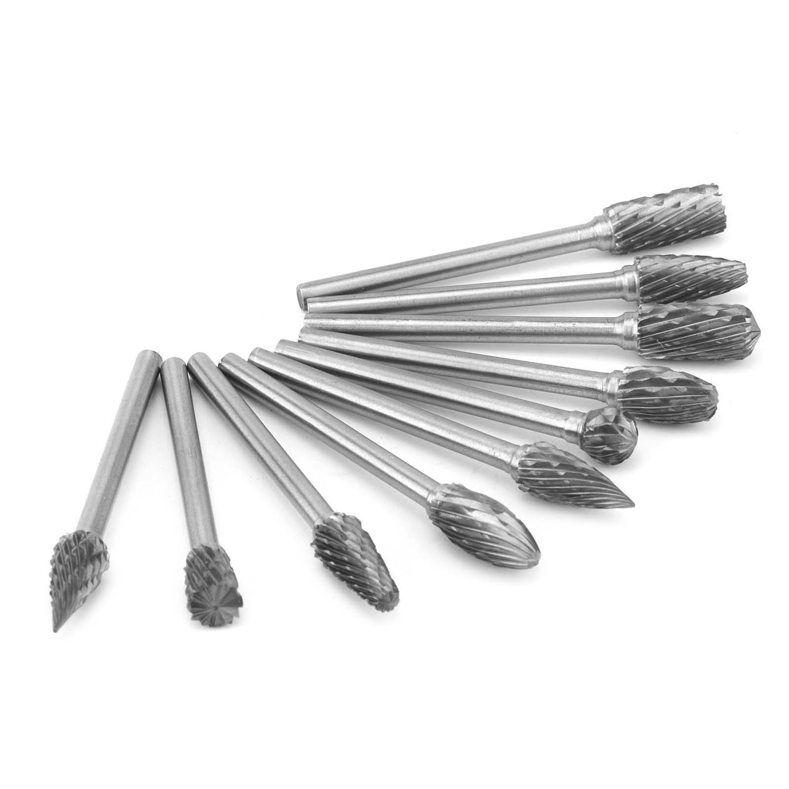 Lot De 10 Fraises Rotatives En Carbure De Tungstène Pour Le Travail Du Bois, L'Alésage Et La Sculpture, 3 Mm