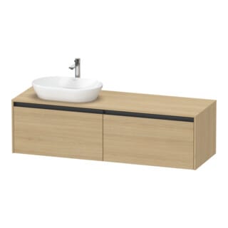 Duravit Waschtischunterschrank Ketho.2 160x55cm, B li, Ei Nat, 2 Ausz., wandhängend