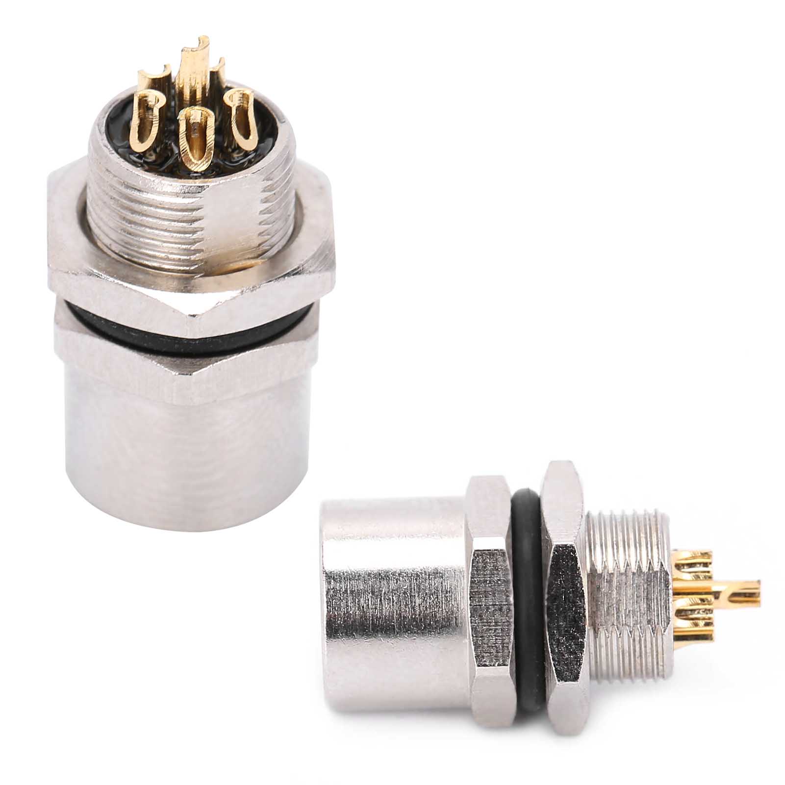 Connecteur M8-b-s6 À 6 Broches, Étanche Ip67, Montage Sur Carte Avant, Étanchéité À La Résine Époxy