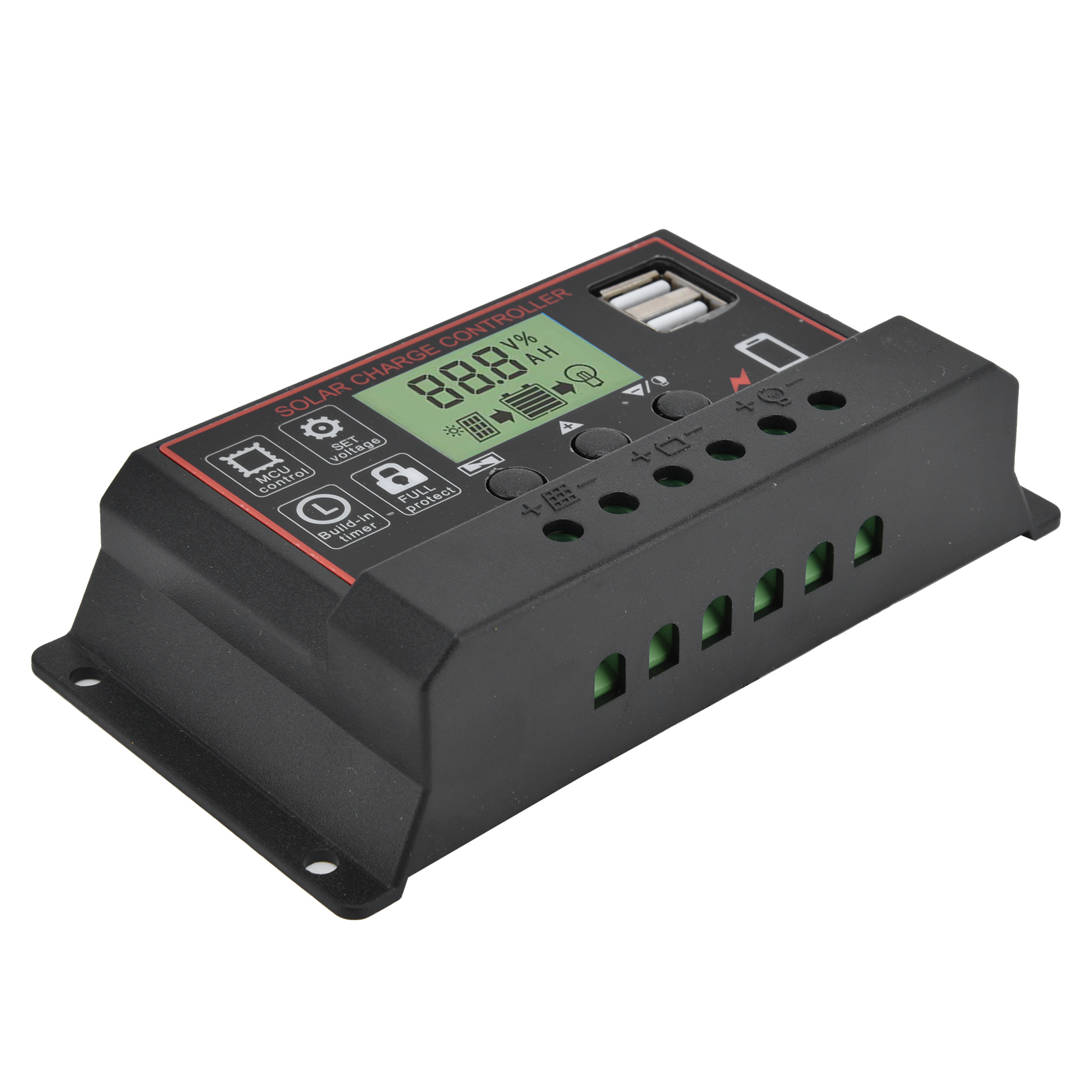 Contrôleur De Charge Intelligent, Double Port Usb, Panneau Solaire, Contrôle De Charge Pwm, Équipement 12/24 V 30 A