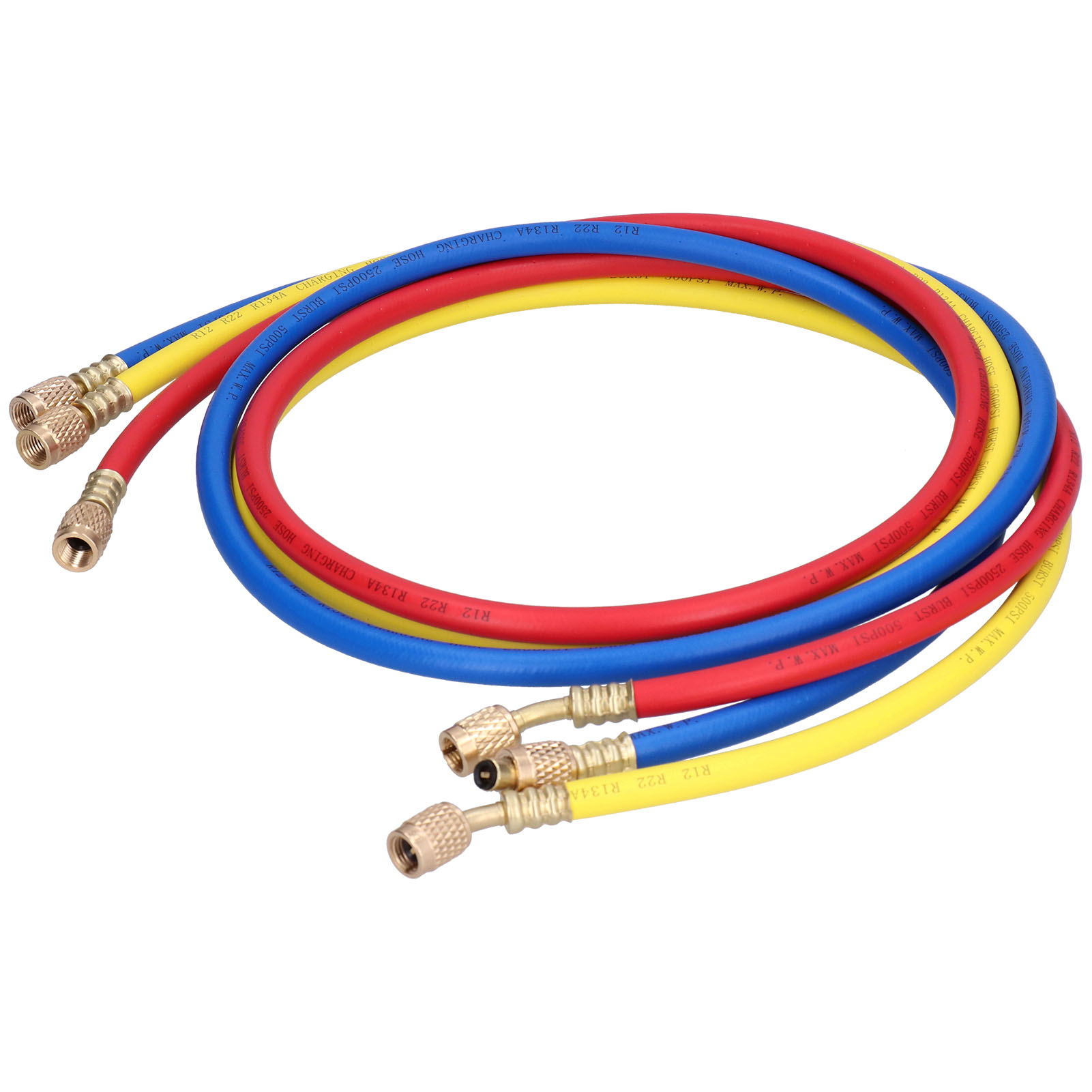 Tuyau De Charge Ca 3 Pièces Avec Détection De Liquide Pour Remplissage De Réfrigérant, 3 Couleurs Ct360ryb (r22), 1,5 Mètre