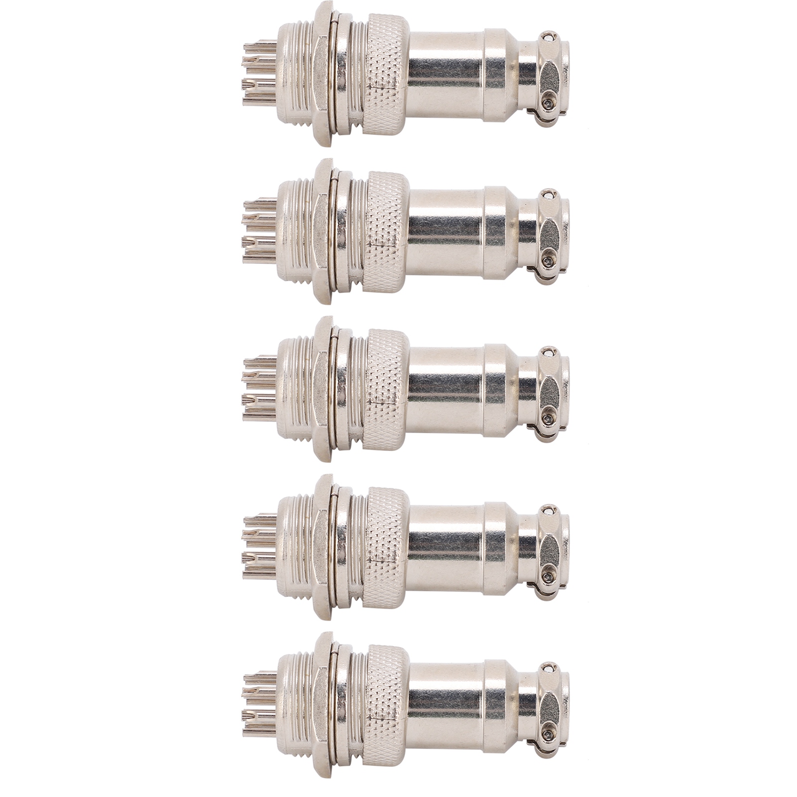 Lot De 5 Connecteurs Aviation Mâles Et Femelles Pour Panneau D'Alimentation, Châssis, Fixations Métalliques Gx16 16 Mm 450 V 9 Broches