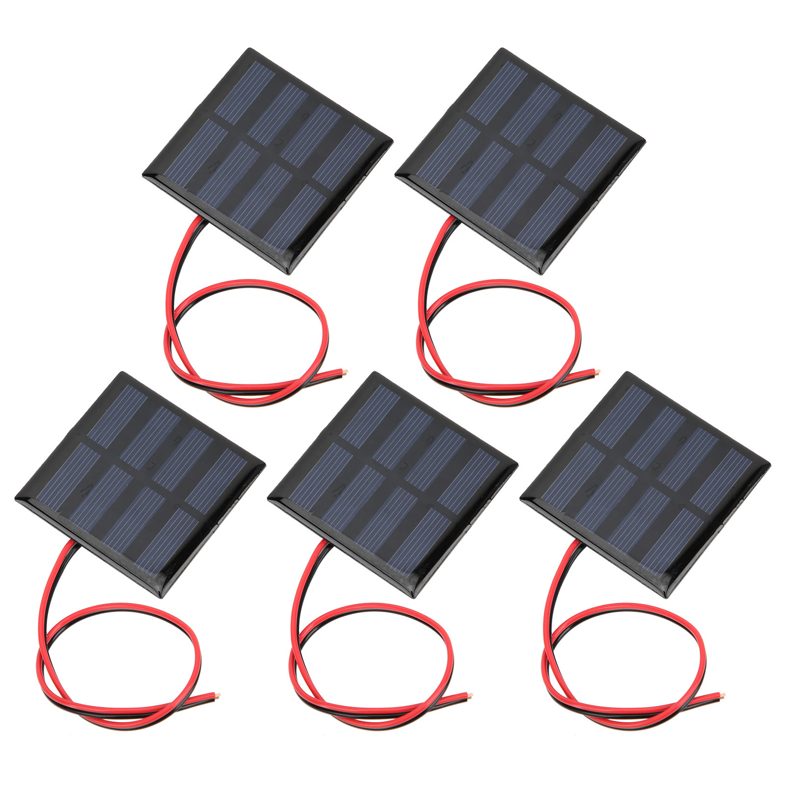 Lot De 5 Mini Modules D'Alimentation Solaire Avec Câble Rouge Et Noir De 30 Cm, 2 V Cc, 150 Ma