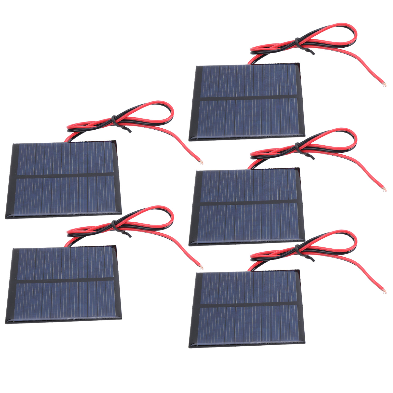 Lot De 5 Panneaux Solaires Photovoltaïques En Polysilicium Époxy Avec Câble De 30 Cm, 5,5 V Cc, 0,6 W