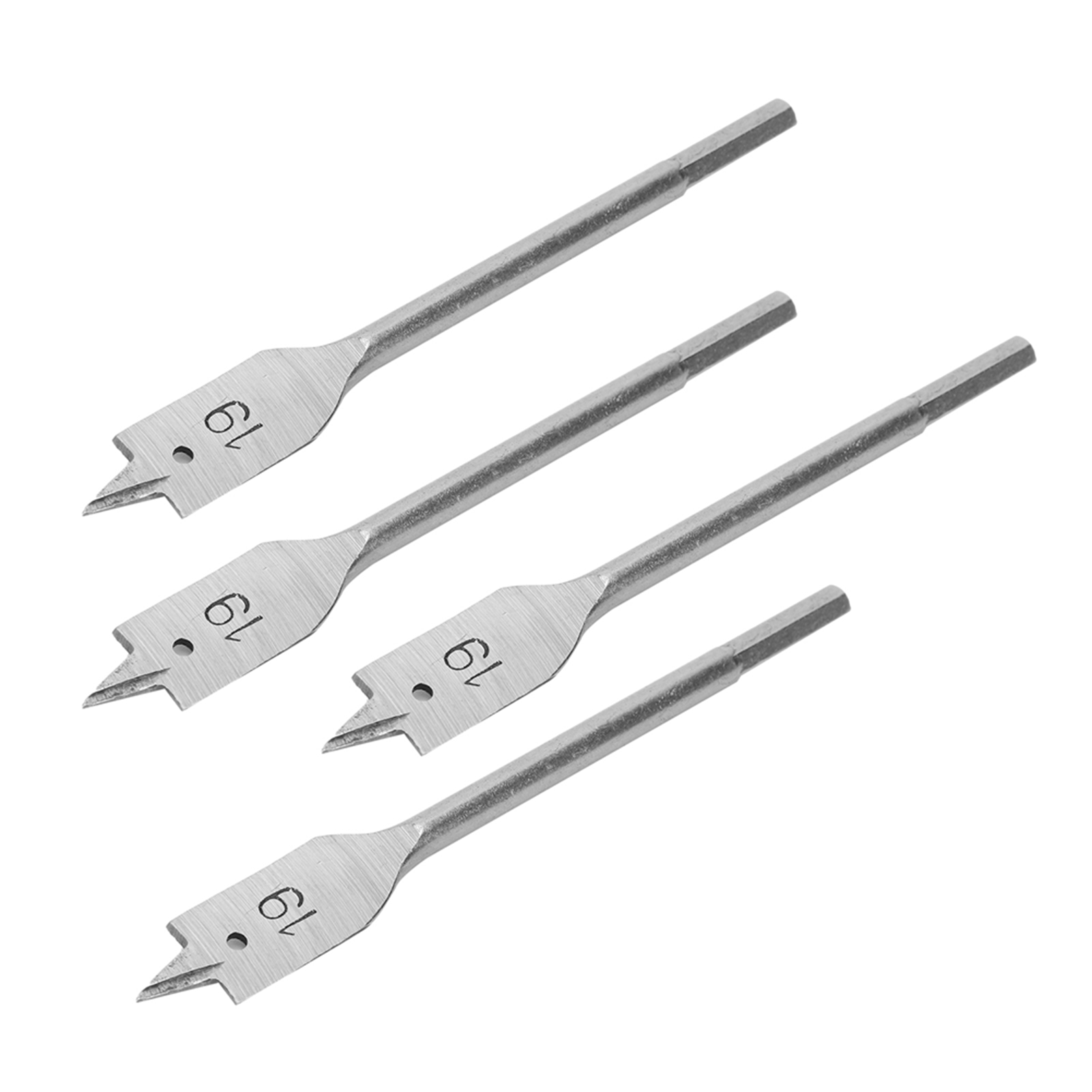 Jeu De 4 Forets Plats En Acier À Haute Teneur En Carbone Pour Le Travail Du Bois, 19 Mm