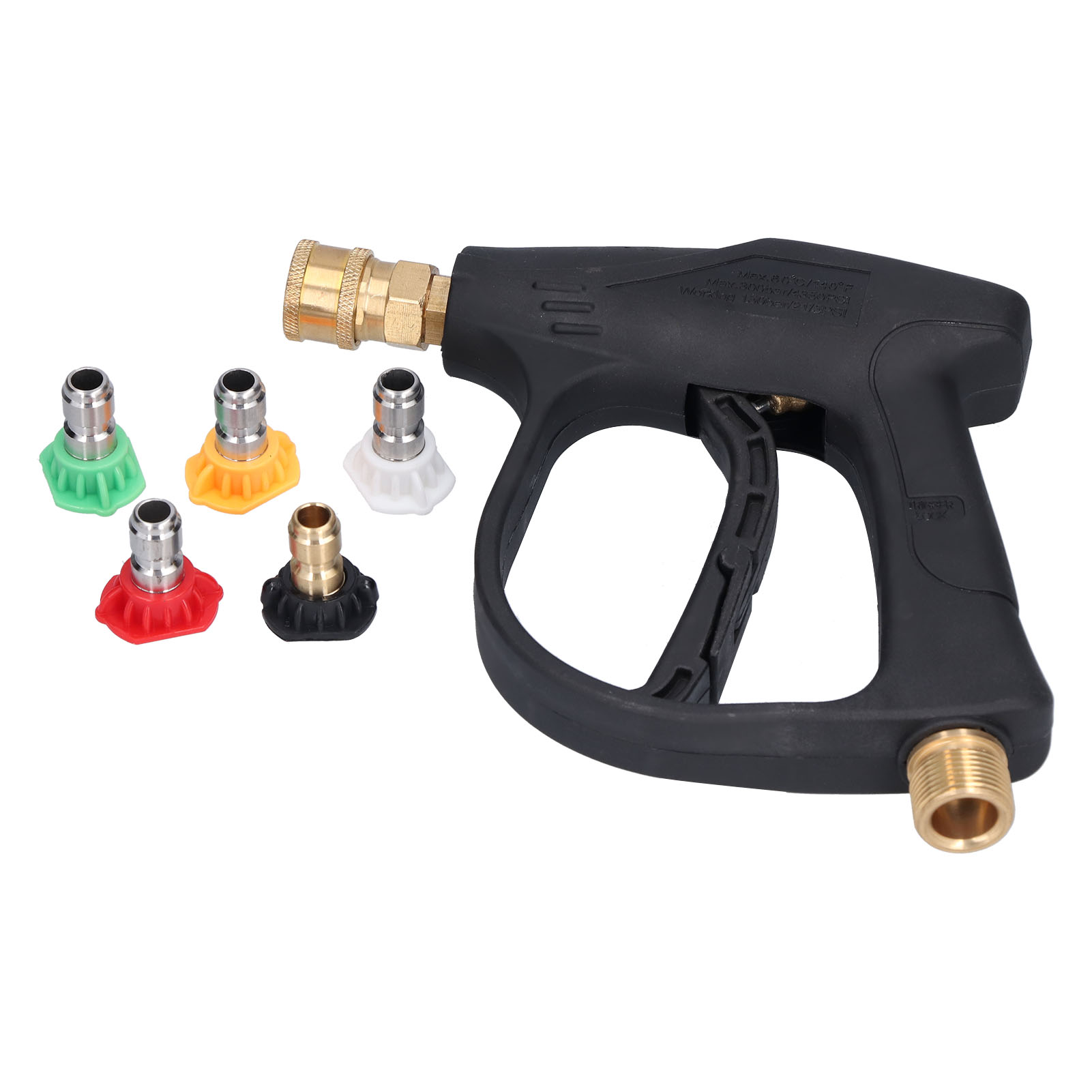 Pistolet Nettoyeur Haute Pression Pour Nettoyeur De Tuyaux 1/4 Po M22 3000 Psi Avec 5 Buses Pour Usage Domestique
