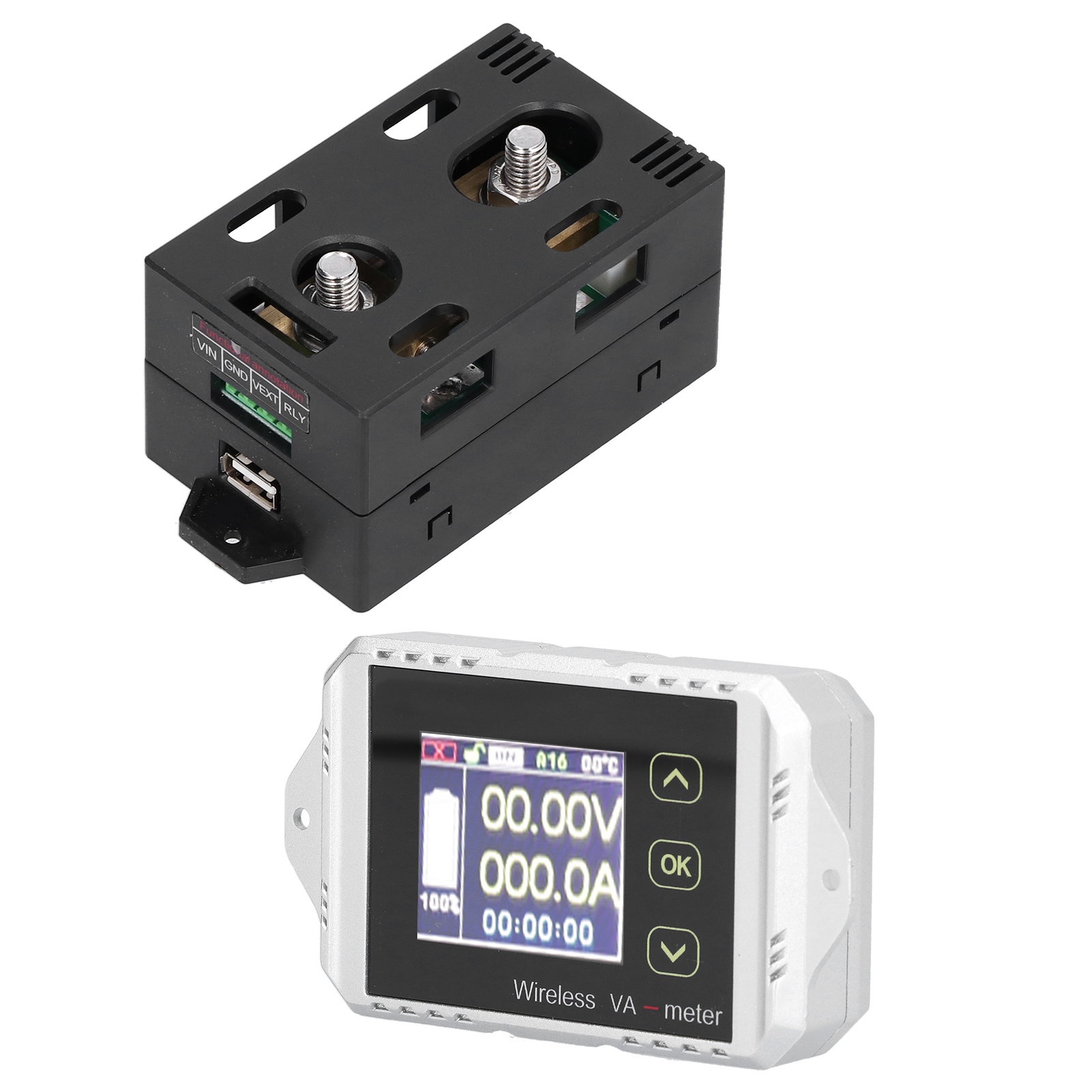 Compteur De Coulomb Vat-1200 Avec Écran Couleur, Ampèremètre-voltmètre Sans Fil, Voltmètre-ampèremètre