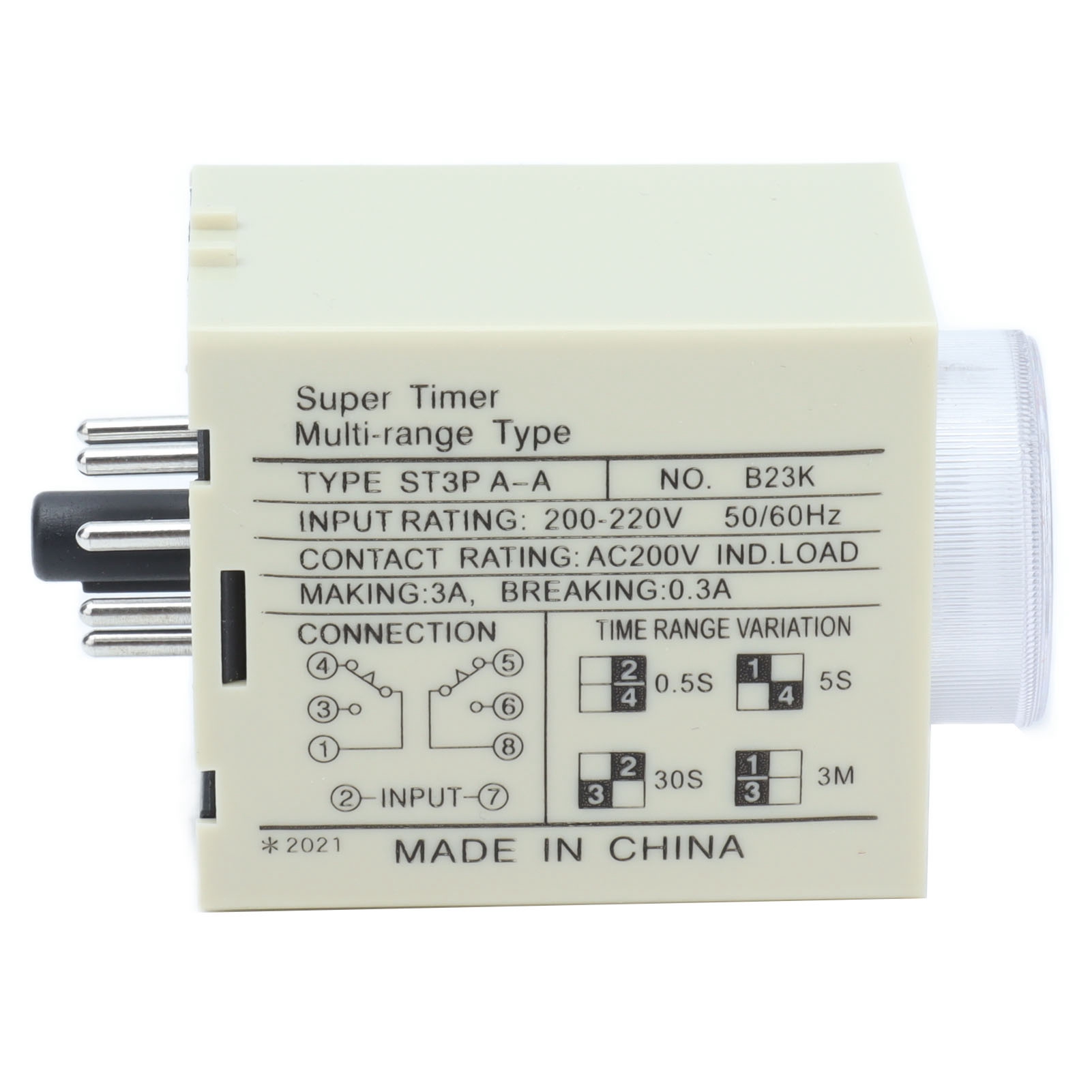 Relais Temporisé Berm, Temporisateur De Mise Sous Tension Réglable, Accessoire De Remplacement St3paa (ac220v)