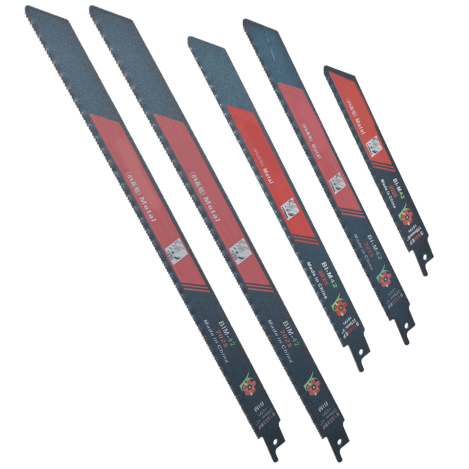 Ensemble De 5 Lames De Scie Alternative Sabre Trempées À Denture Fine Pour La Coupe Du Métal Et Du Bois Bim42