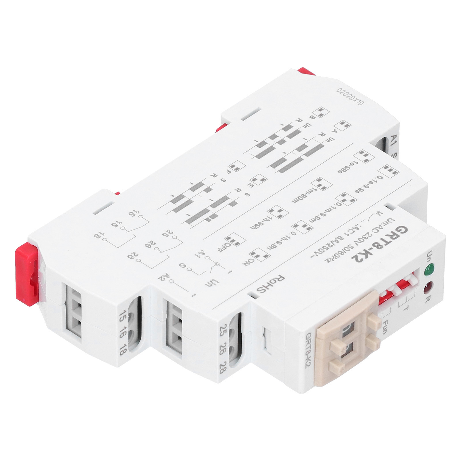 Relais Temporisé Ac230 50/60 Hz, 2 Entrées Ouvertes, 2 Entrées Fermées, 4 Modes De Temporisation, Plage De Temporisation De 0,1 S À 99 H, Haute Précision Grt8-k2