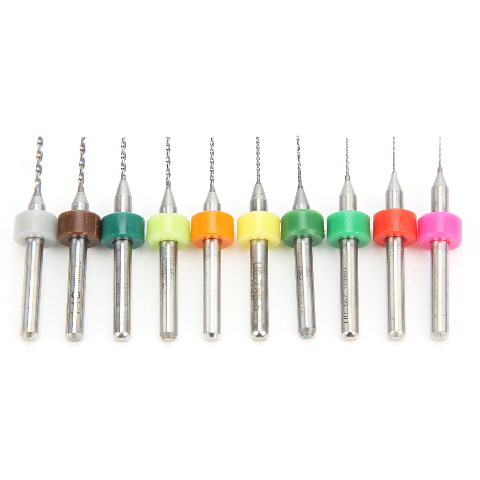 10 Forets Hélicoïdaux Micro-torsadés En Acier Au Tungstène Pour Circuits Imprimés, Manche Droit, 0,3–1,2 Mm