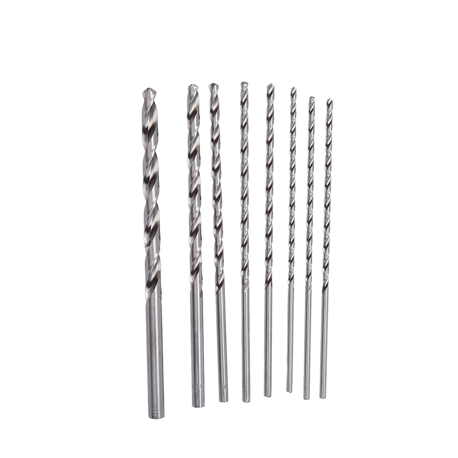 Kit De 8 Forets Hélicoïdaux Hss Pour Le Perçage Du Métal Et Du Bois, Outil Rotatif, 4 À 10 Mm, Extra Longs (200 Mm).