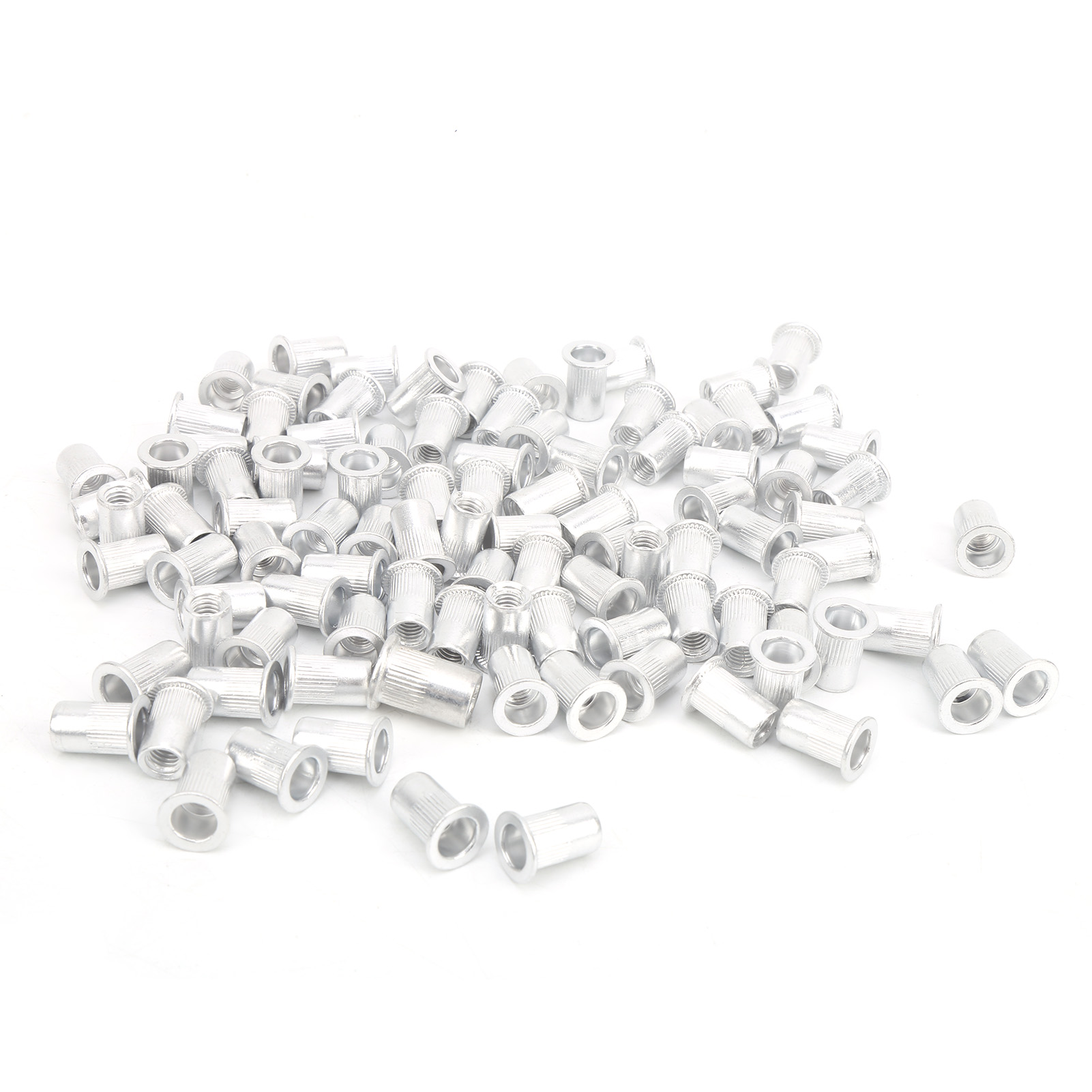 100 Écrous À Riveter À Traction, Tête Plate En Aluminium, Accessoires De Quincaillerie Verticale Wj‑30045m6