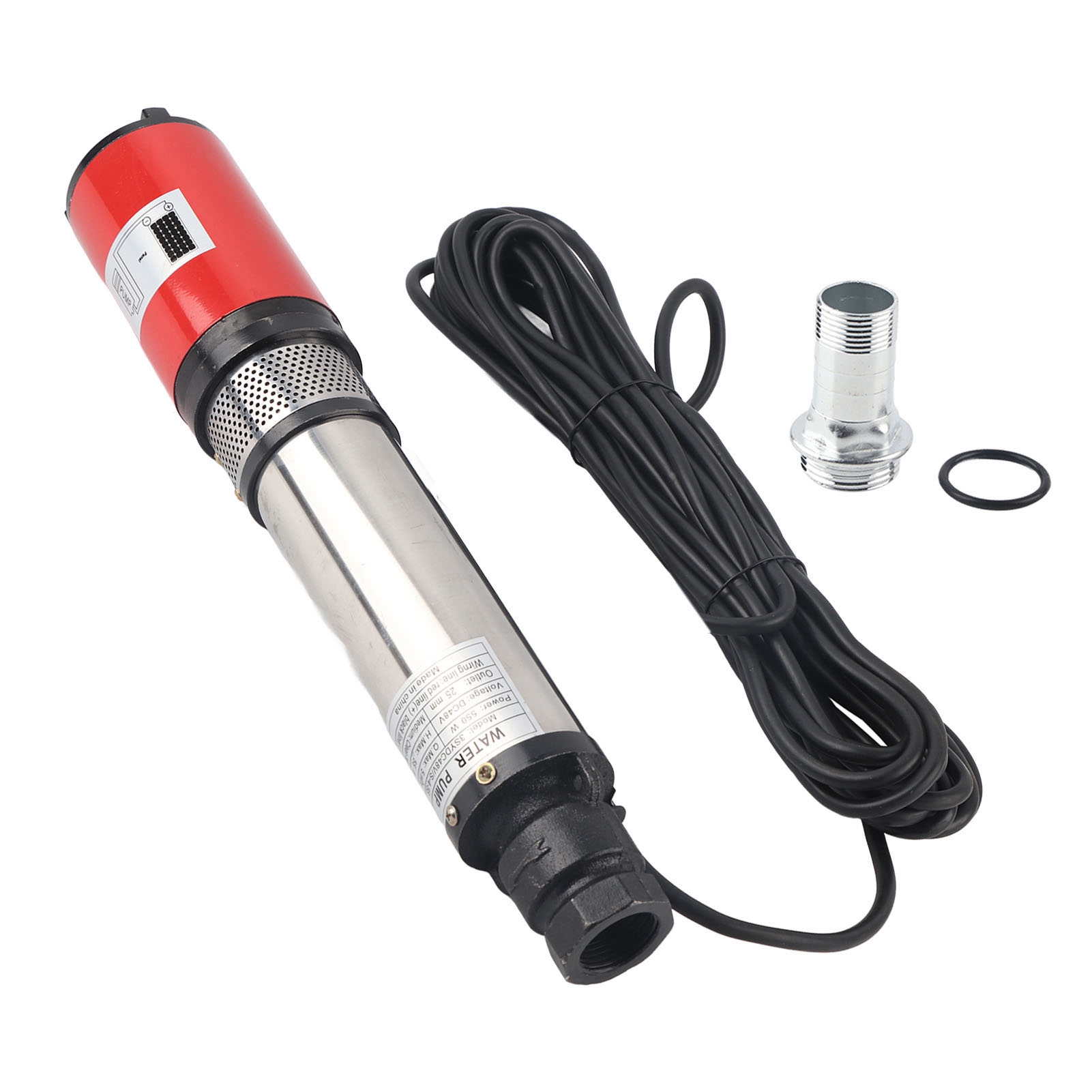 Pompe À Eau Profonde Cc À Haut Débit Et À Forte Hauteur De Refoulement, Avec Batterie, Moteur Solaire En Laiton Et Turbine Flottante S455 Dc48v