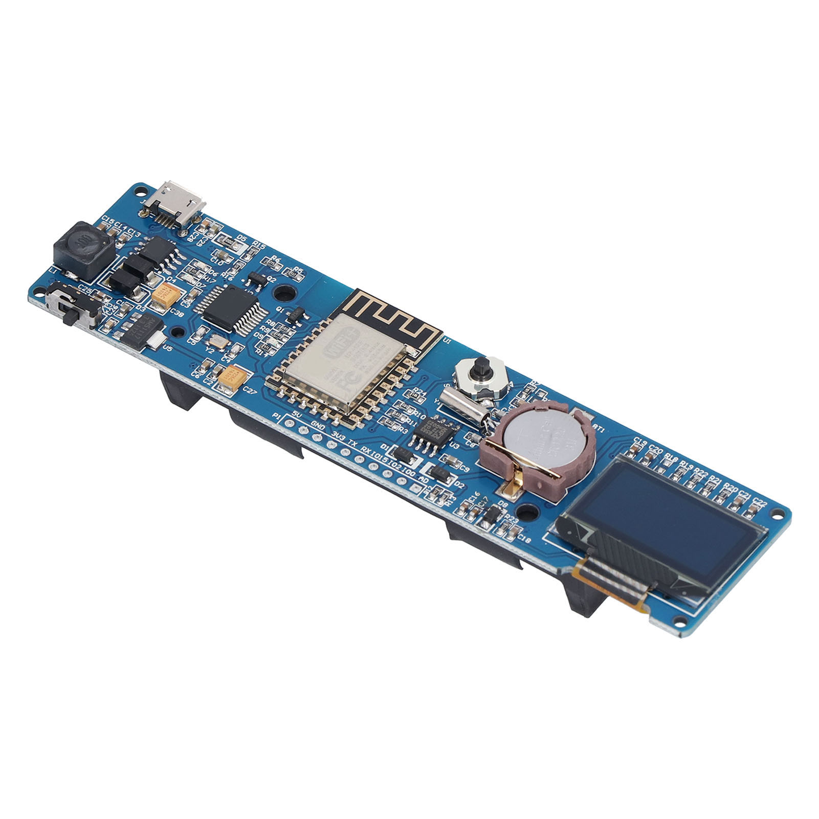 Carte De Développement Pour Module D'Horloge Esp8266 Avec Écran Oled 0,96 Pouce Et Porte-batterie 18650
