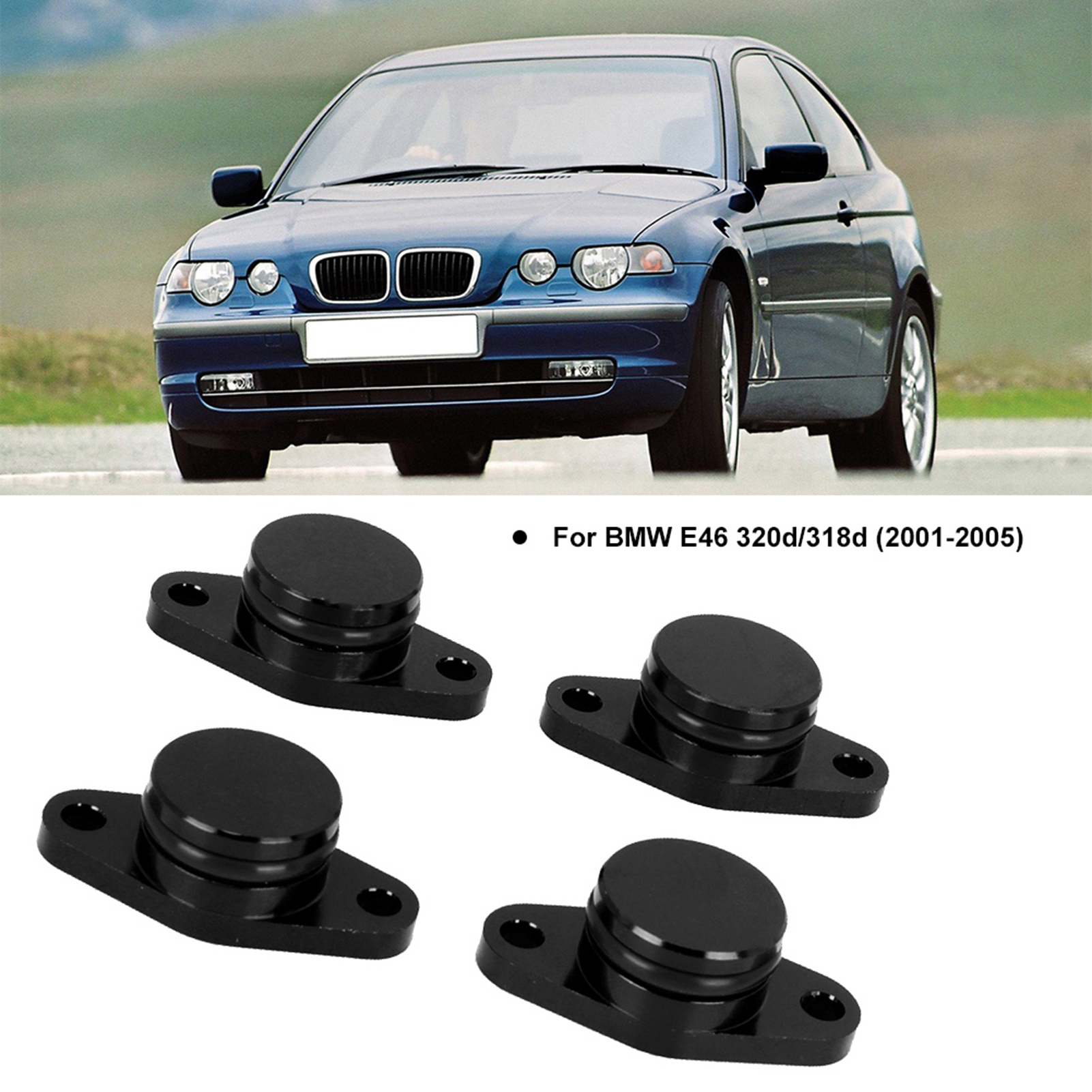 Satz Mit 4 Blindstopfen (22 Mm) Zum Entfernen Der Ansaugklappen, Inklusive Gummidichtungen, Passend Für Bmw E46 320d/318d, Schwarz