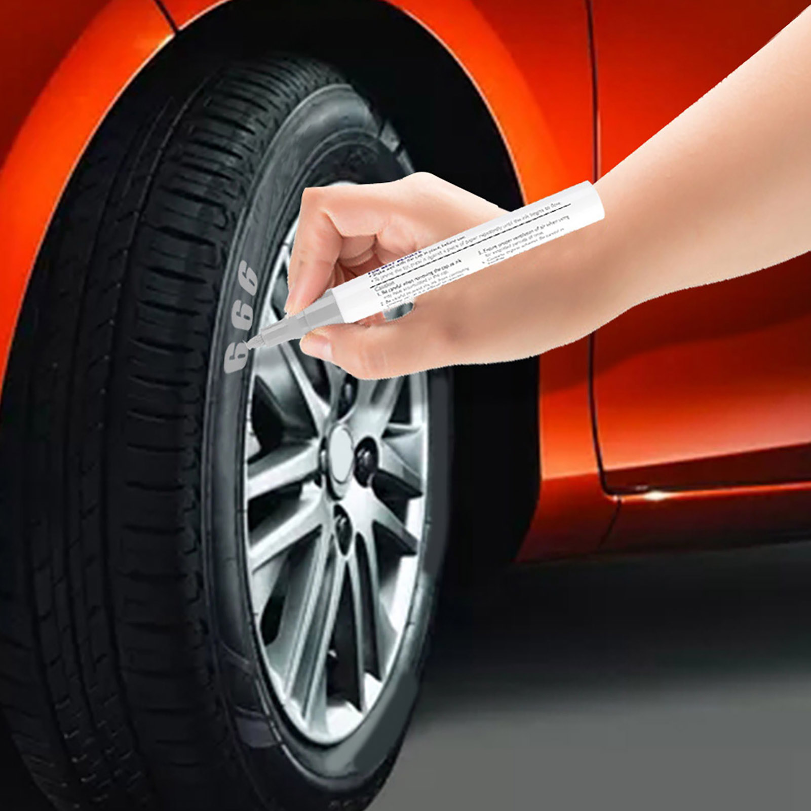 Packung Mit 1 Silbernem Reifenlackstift, Professioneller Marker Für Autoreifen, Wasserfest, Präzise Feine Spitze, Reifenausbesserung Und Personalisierung, Langlebige Tinte.