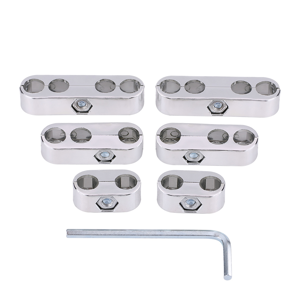 7-mm- Und 8-mm-zündkerzenkabel-separatoren, Kabelbaum-organizer Für Chevrolet, Ford Und Mopar, Silberfarben, 6er-pack