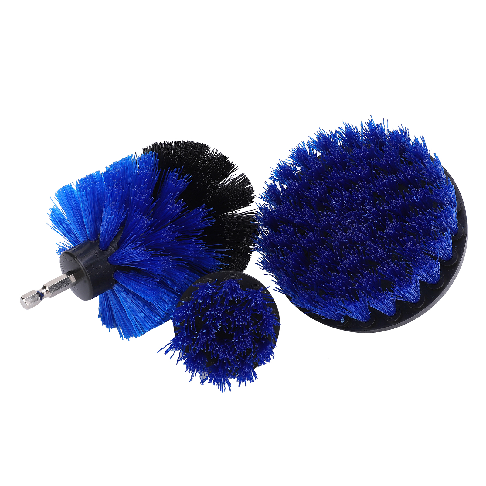 Kit De 3 Brosses De Nettoyage Pour Perceuse, Accessoires De Nettoyage Puissants Bleus Pour Baignoire Et Douche, 1/4 Po