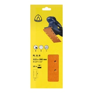 Klingspor PL 31 B Schleifmittel (Set), 93 x 230 mm Lochform GL9, SB-verpackt im Reiter
