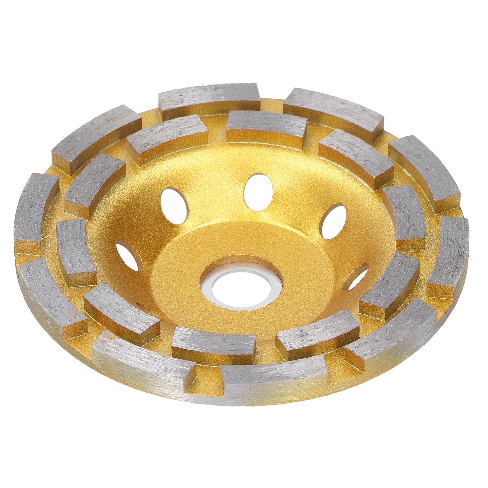 Meule Diamantée À Cuvette, Disque De Polissage Double Rangée, Finition Or, 125 Mm