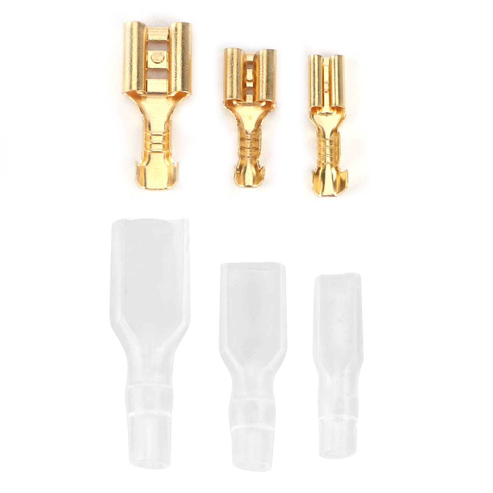 Jeu De Cosses Femelles À Sertir Dorées Pour Câbles Électriques Avec Gaine, 2,8 Mm / 4,8 Mm / 6,3 Mm