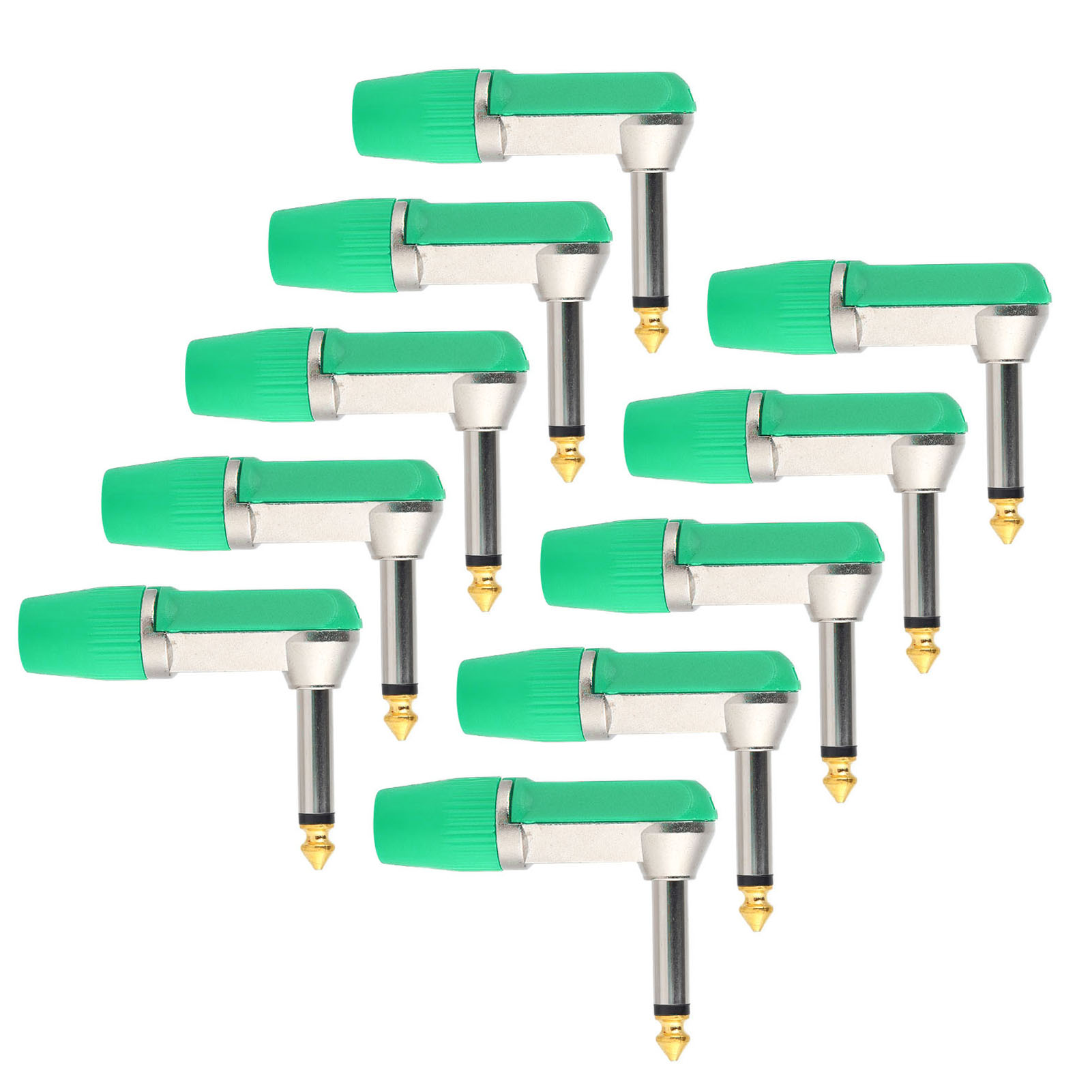 Lot De 10 Adaptateurs Audio Xlr Coudés 6,35 Mm, Professionnels, Durables Et Résistants À La Corrosion, Pour Casque Audio (vert).