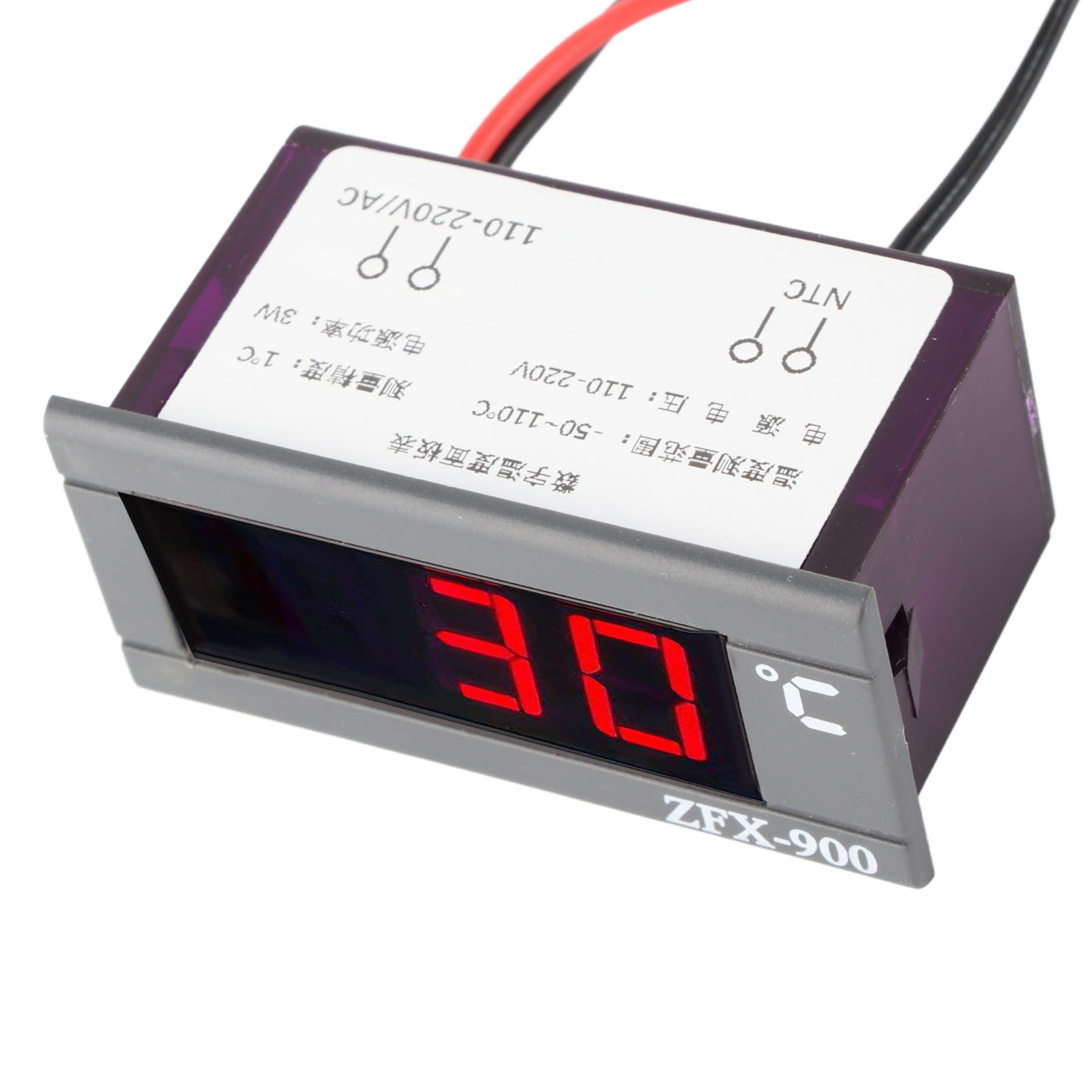 Contrôleur De Température Numérique Zfx-900 Avec Panneau De Commande Led Et Capteur Pour Armoires Réfrigérées 220 V