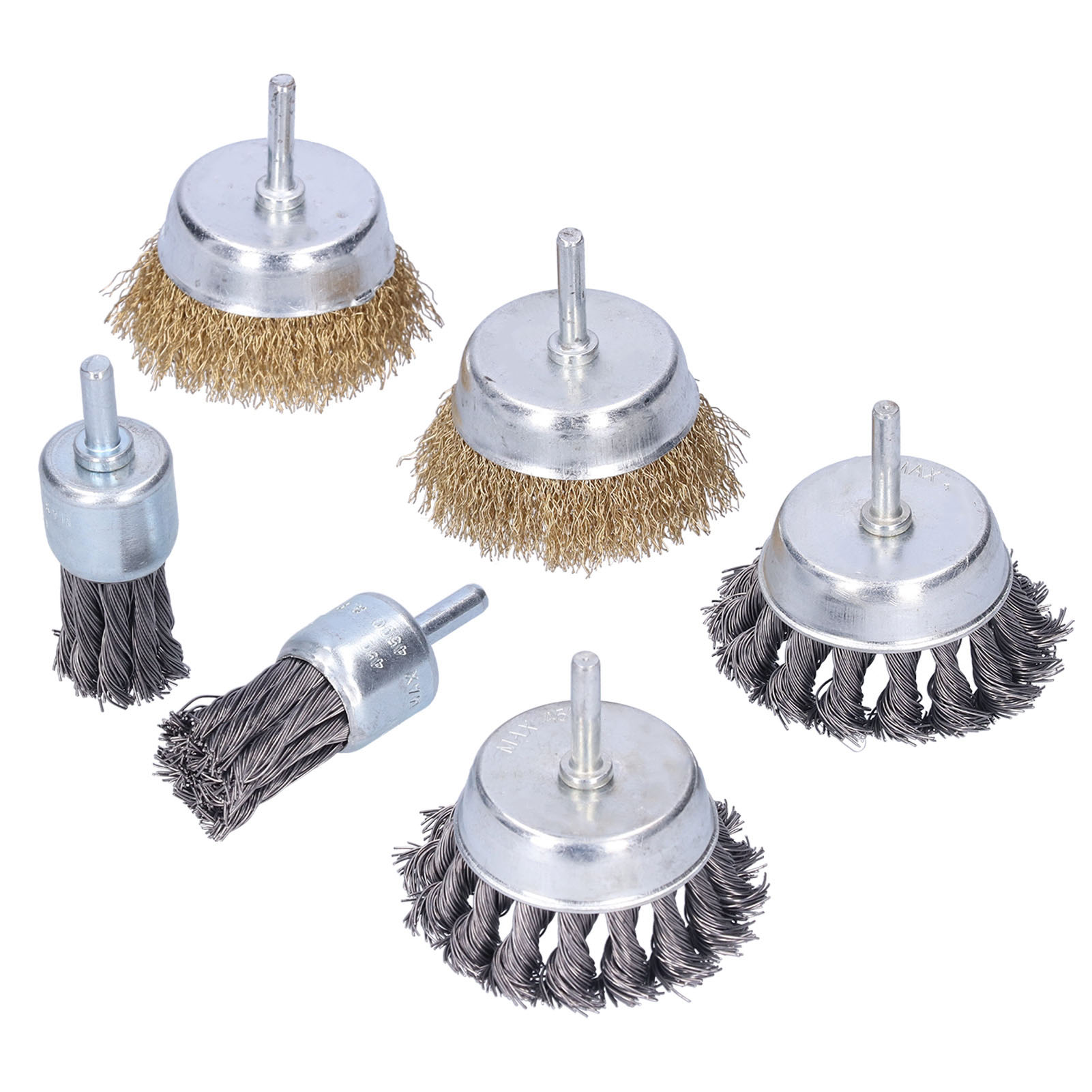 Lot De 6 Brosses Métalliques Torsadées Pour Ébavurage, Meulage Et Élimination De La Rouille, Accessoire Pour Perceuse
